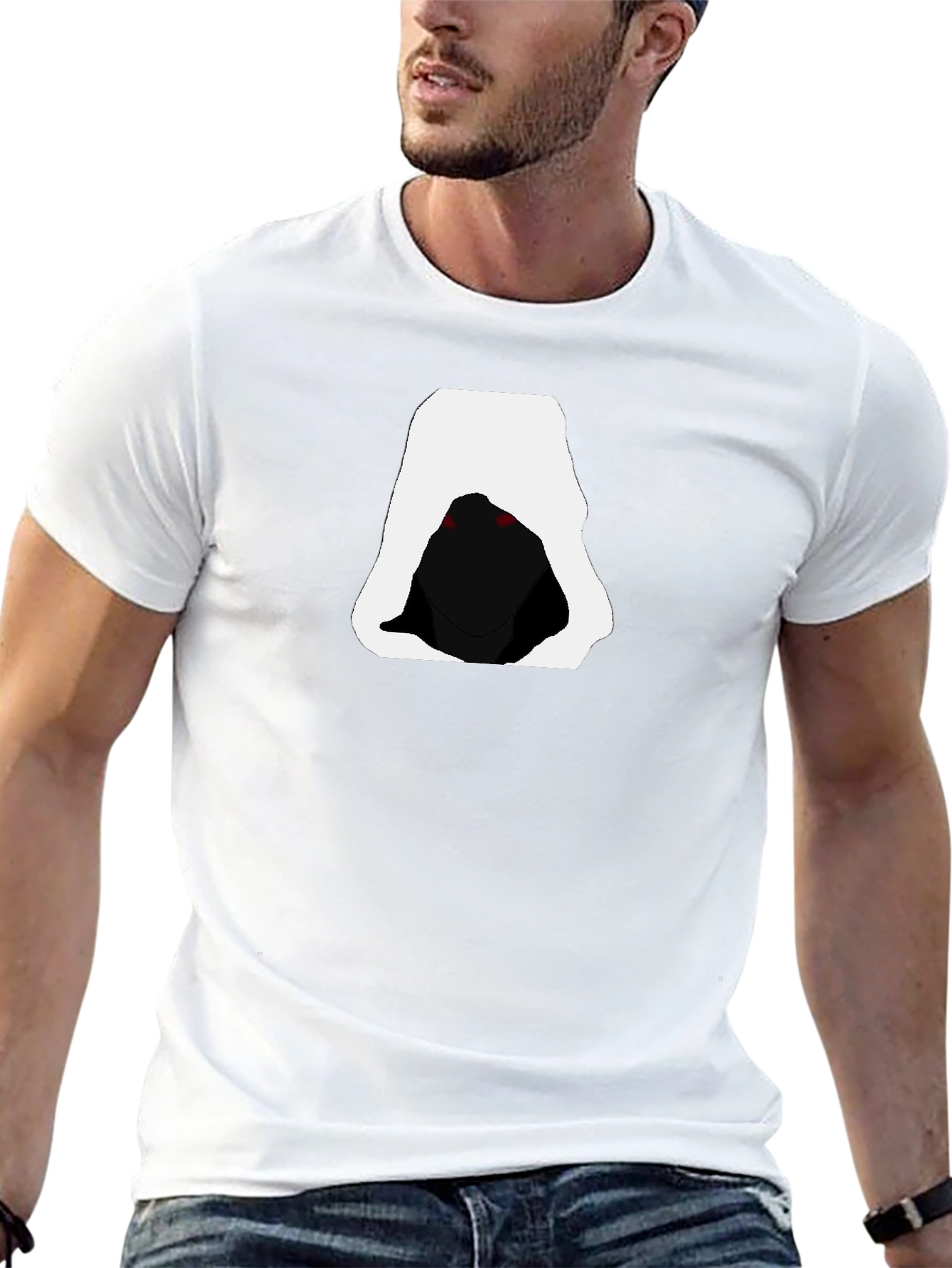 Hooded Figure Graphic Tee - Mens Black T-Shirt