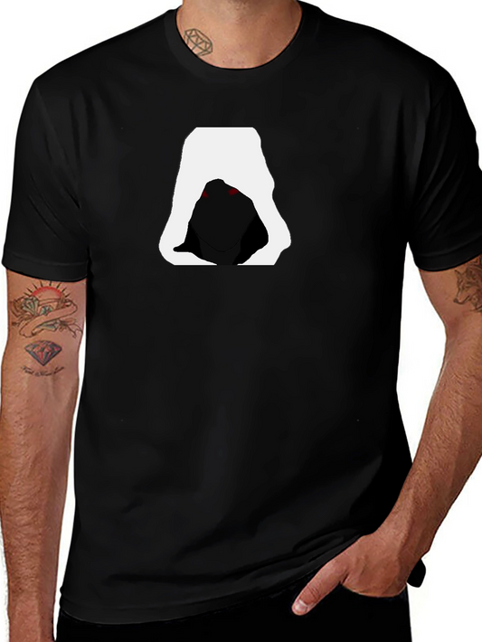 Hooded Figure Graphic Tee - Mens Black T-Shirt