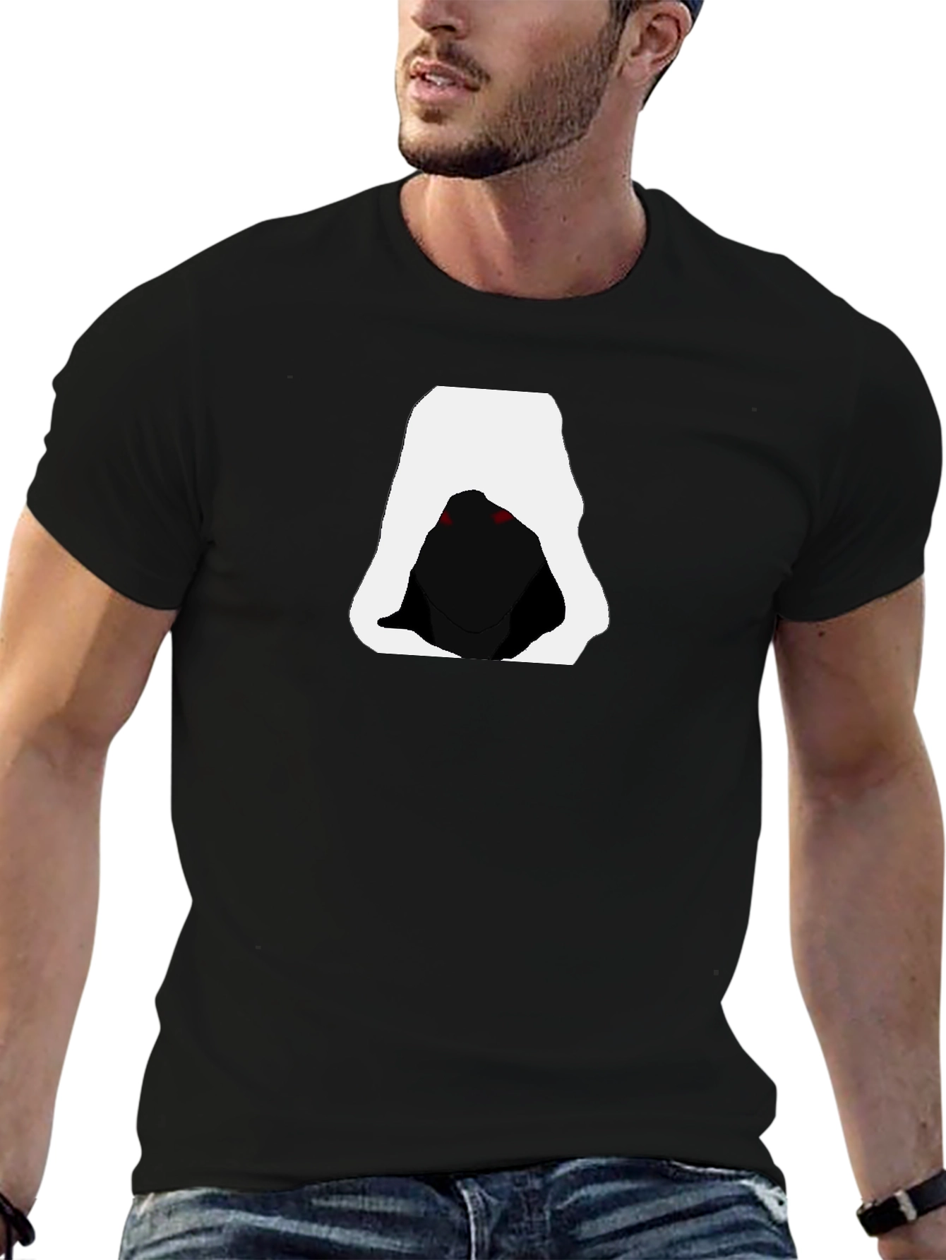 Hooded Figure Graphic Tee - Mens Black T-Shirt