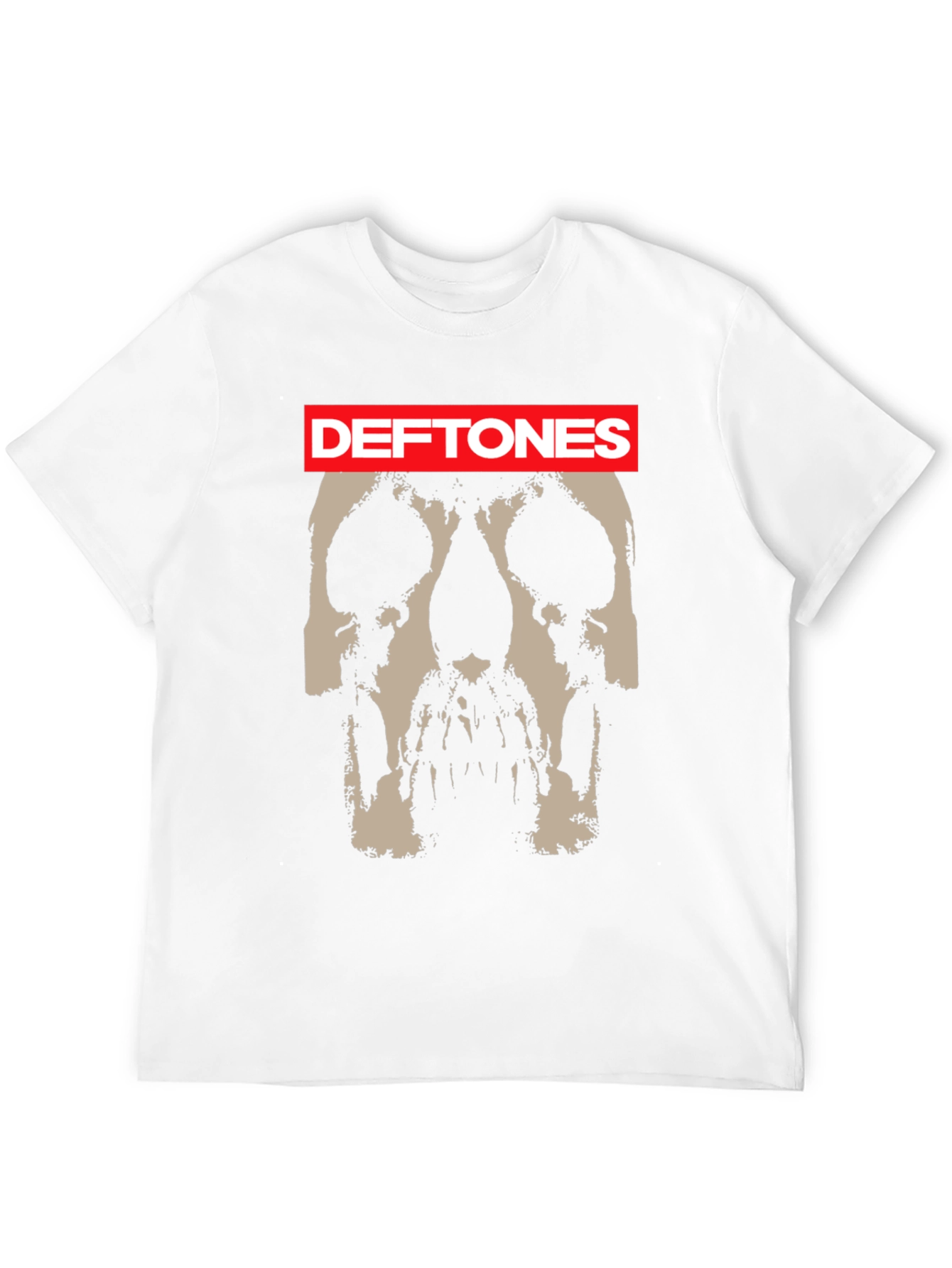Deftones Skull Graphic Print Black T-Shirt