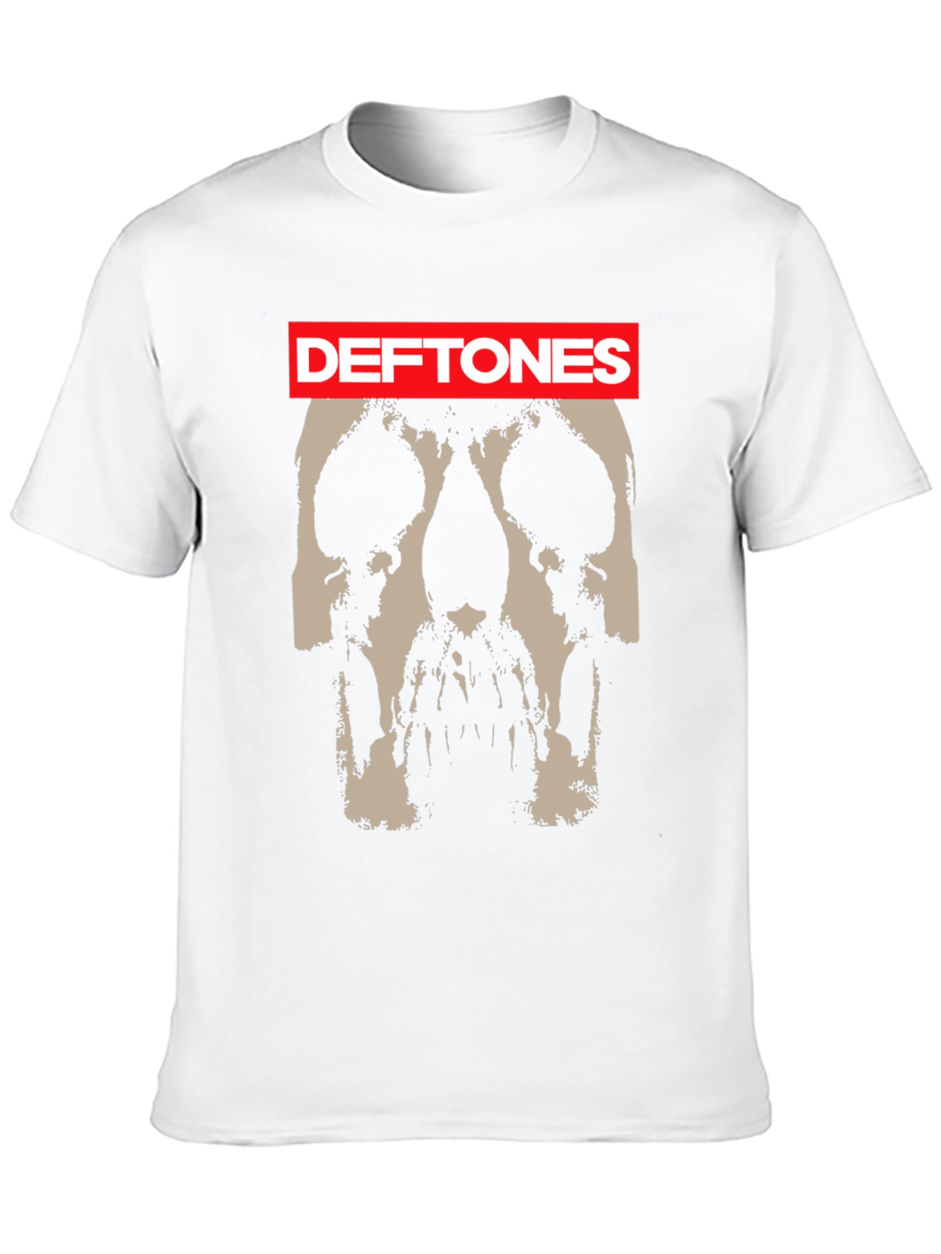 Deftones Skull Graphic Print Black T-Shirt