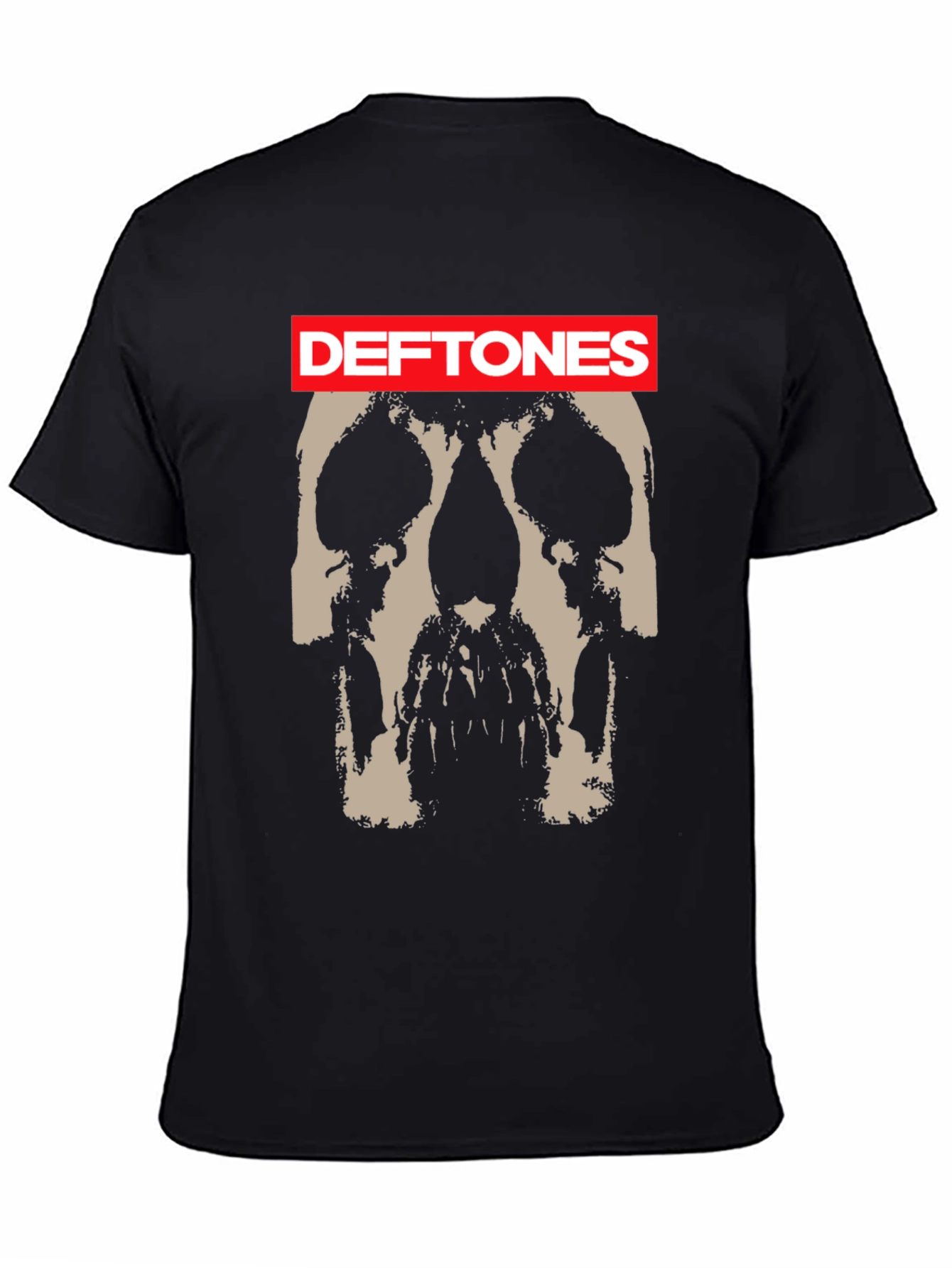 Deftones Skull Graphic Print Black T-Shirt