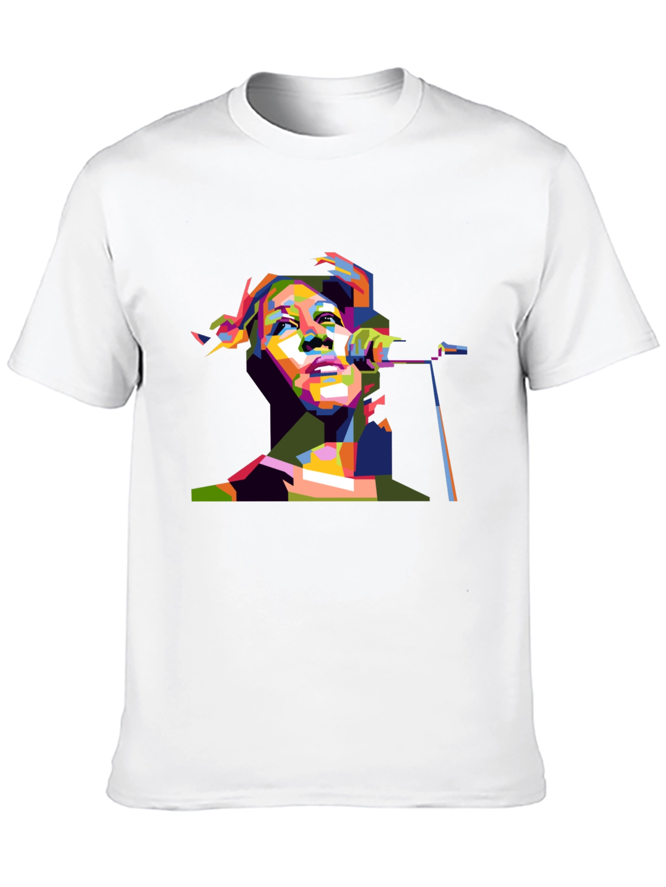 Pop Art Singer Graphic Black T-Shirt