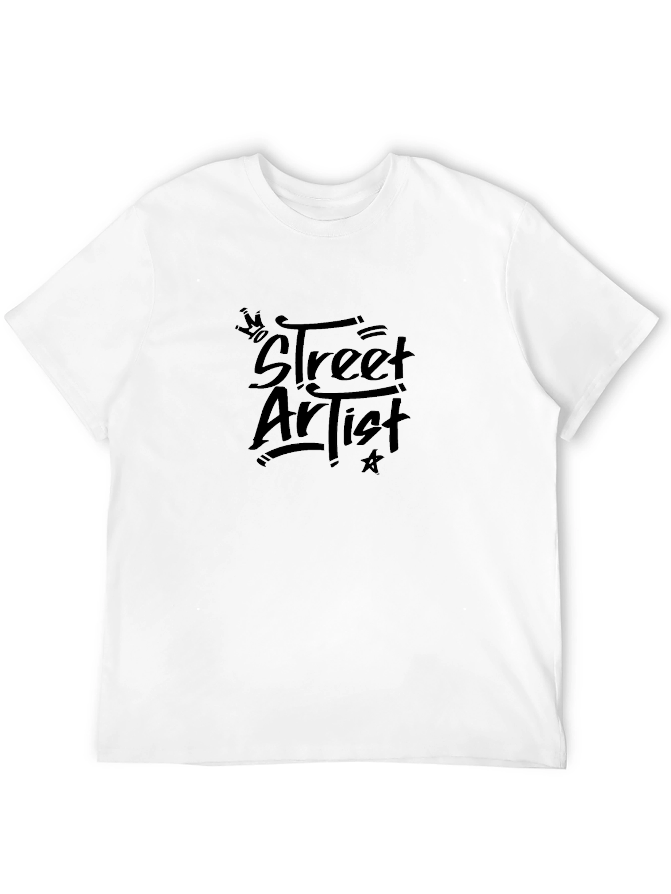 Mens Black Street Artist Graphic T-Shirt