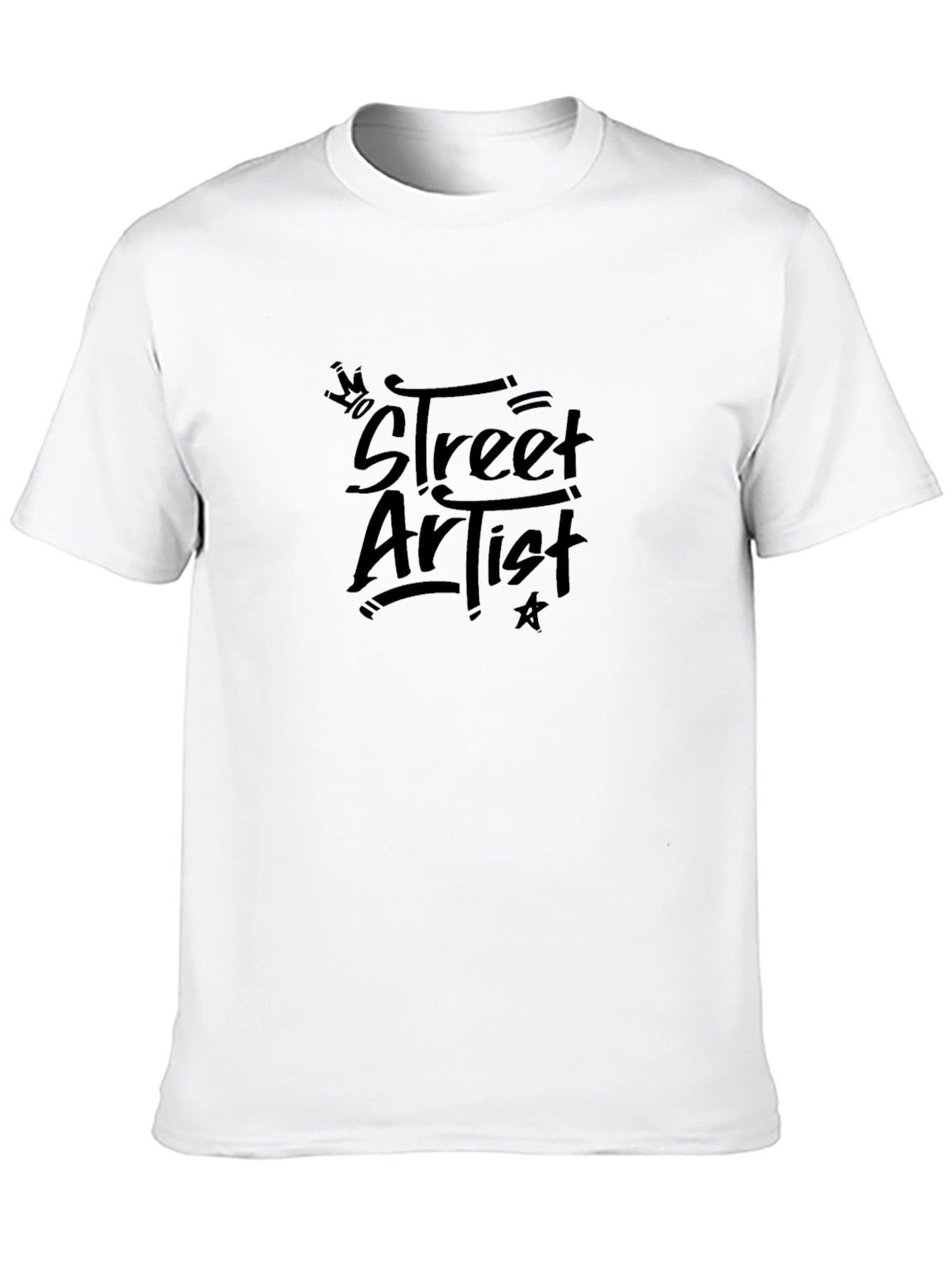 Mens Black Street Artist Graphic T-Shirt