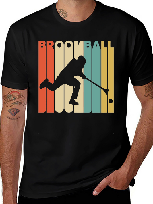 Retro Broomball Player T-Shirt