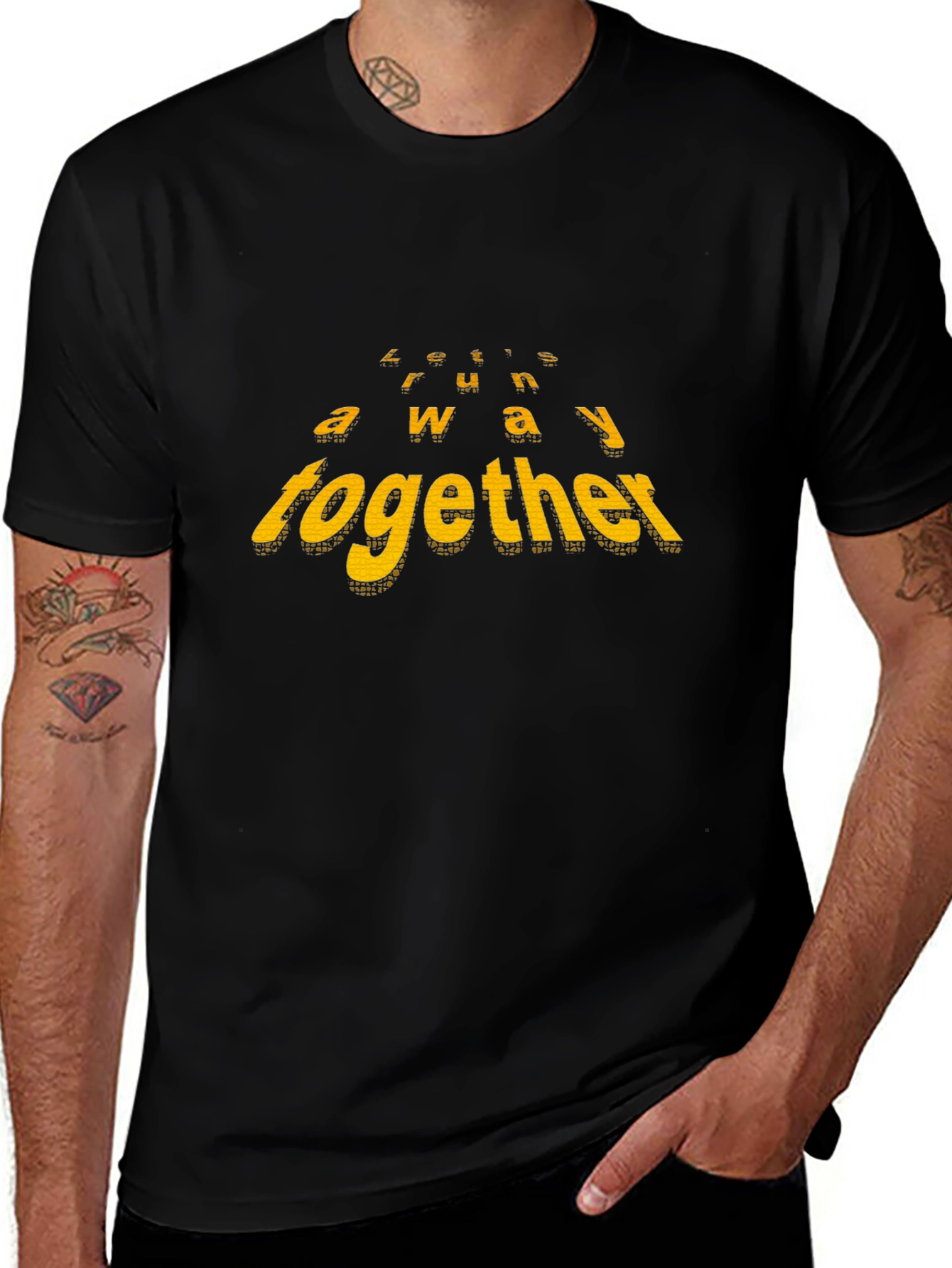 Lets Run Away Together Black T-Shirt