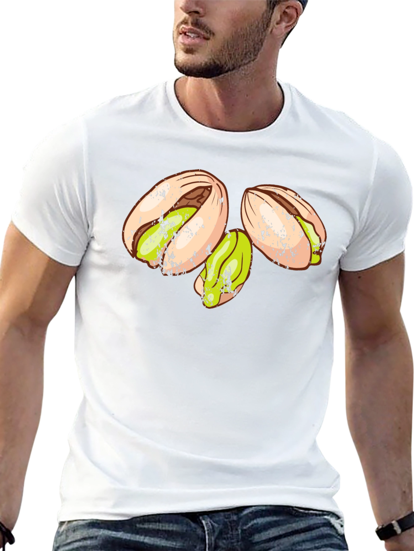 Pistachio Graphic Tee - Casual Cotton T-Shirt