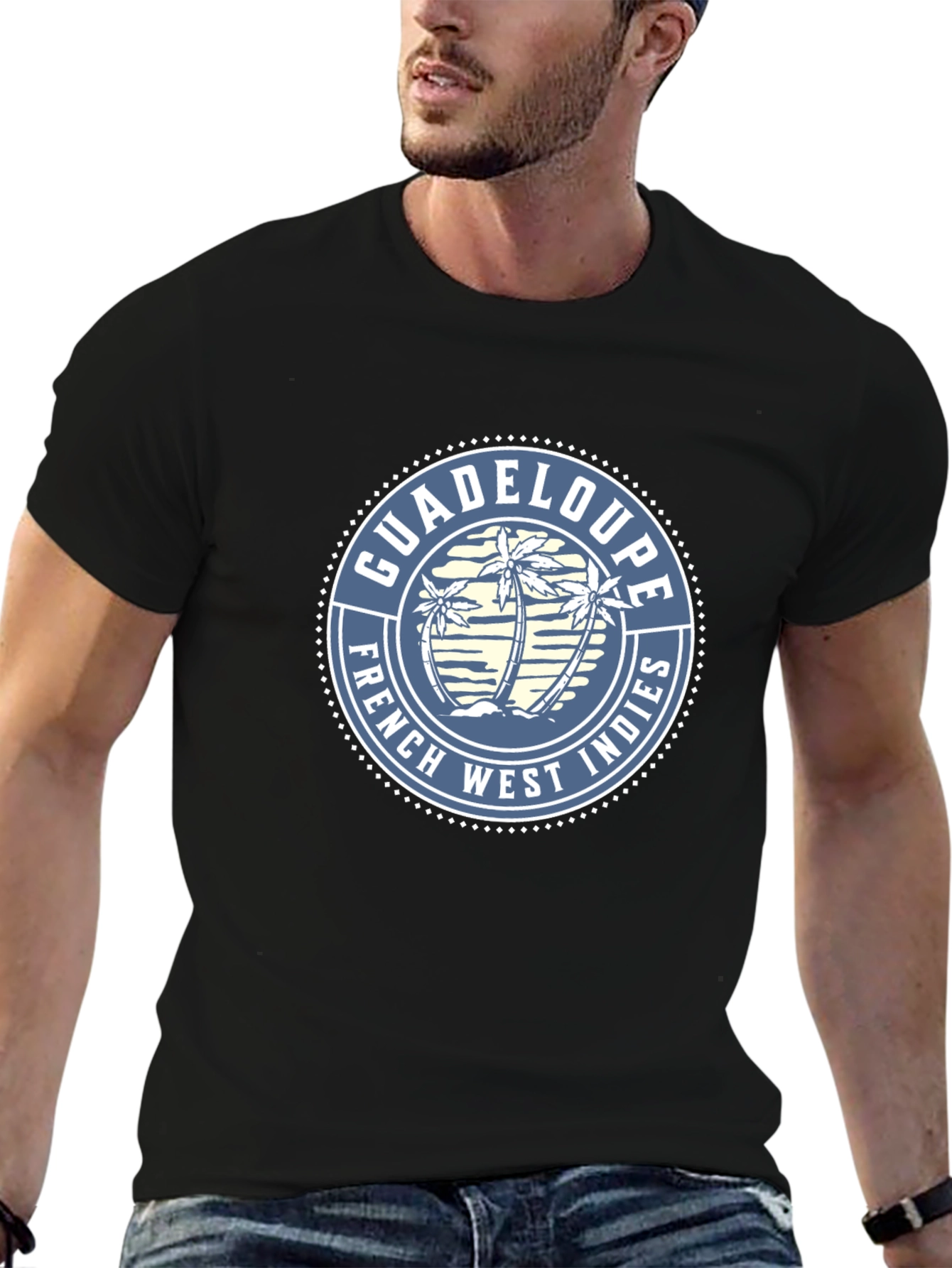 Guadeloupe French West Indies Mens Black T-Shirt