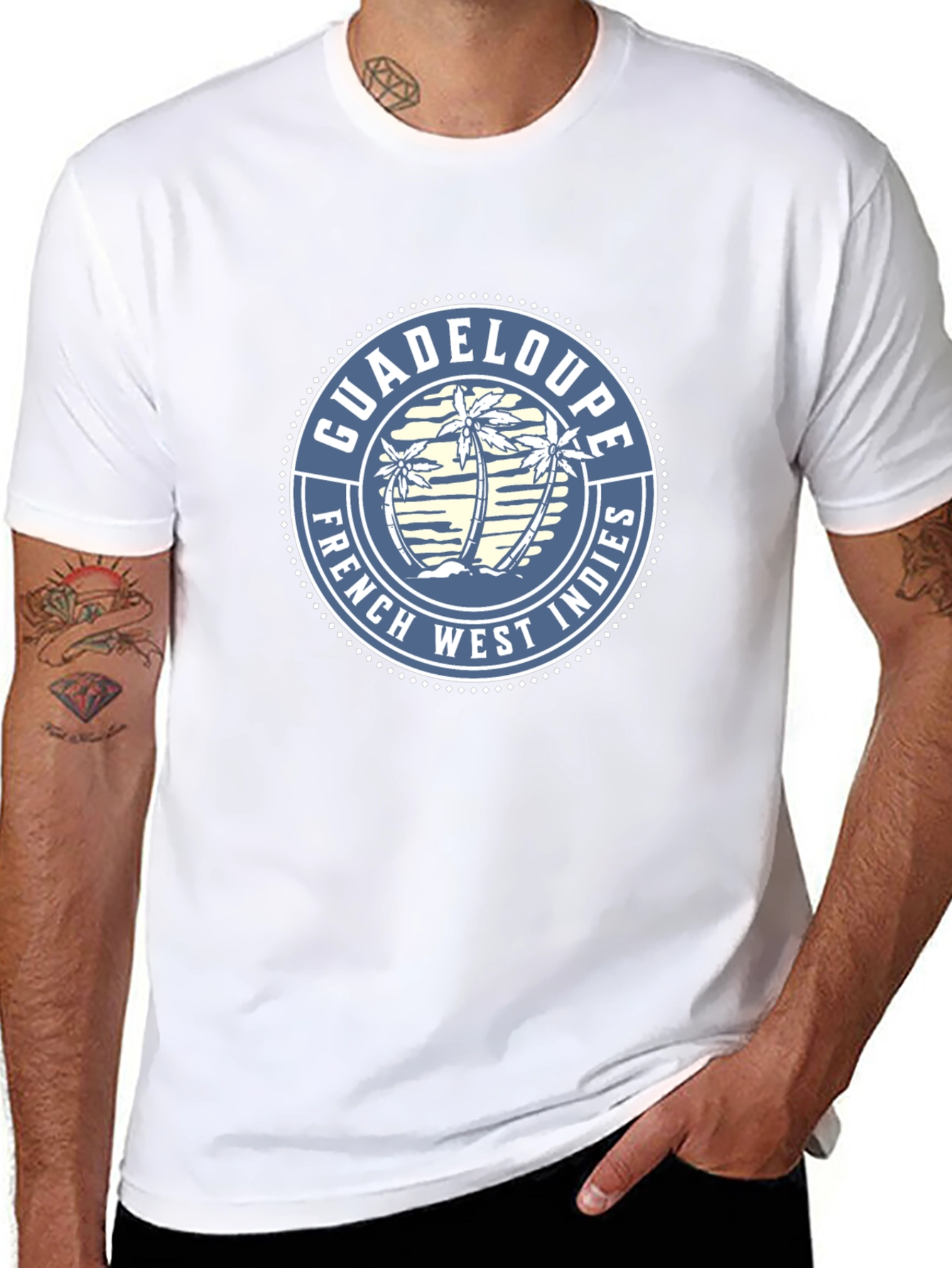 Guadeloupe French West Indies Mens Black T-Shirt