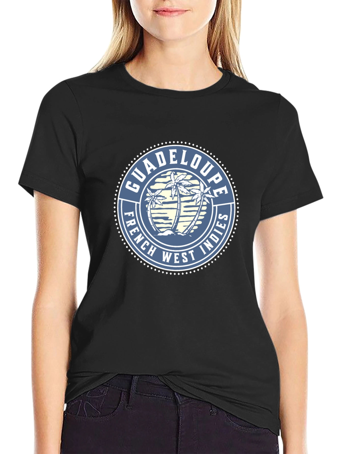 Guadeloupe French West Indies Mens Black T-Shirt