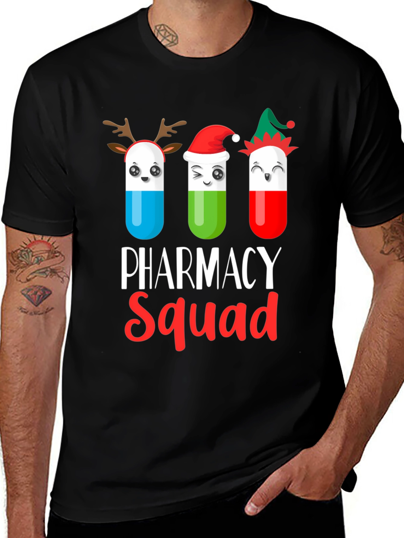 Pharmacy Squad Christmas Graphic T-Shirt