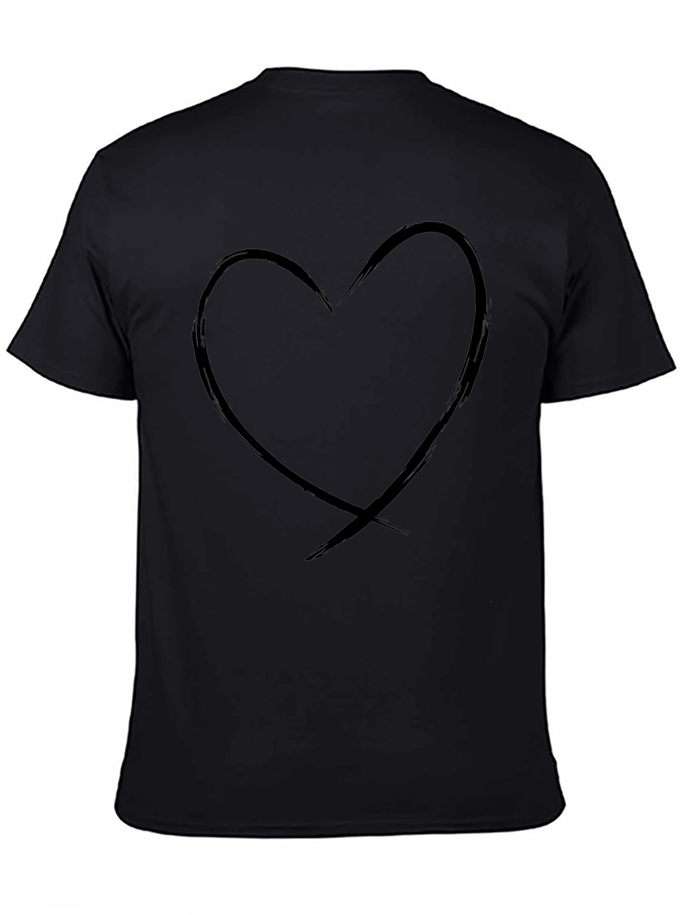 Heart Graphic Black T-Shirt - Casual Style