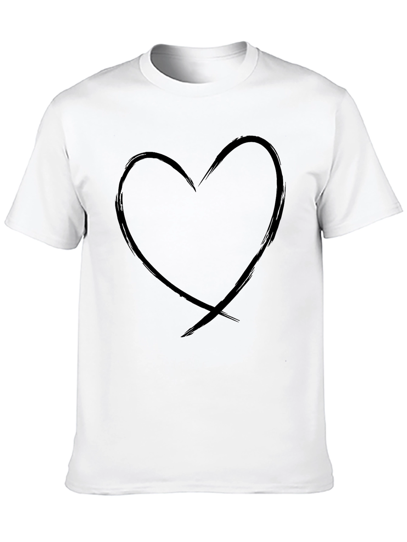 Heart Graphic Black T-Shirt - Casual Style