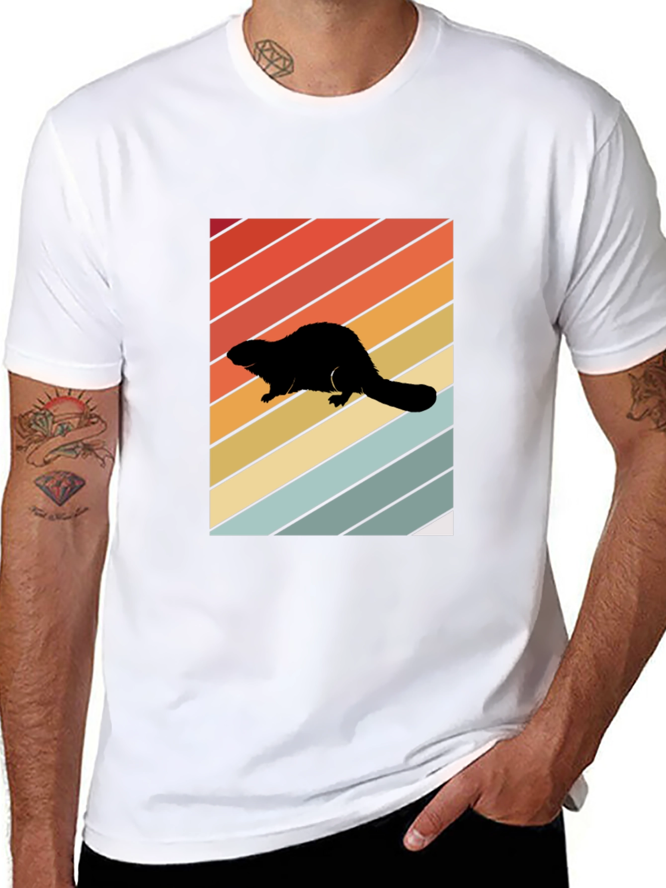 Retro Beaver Silhouette T-Shirt