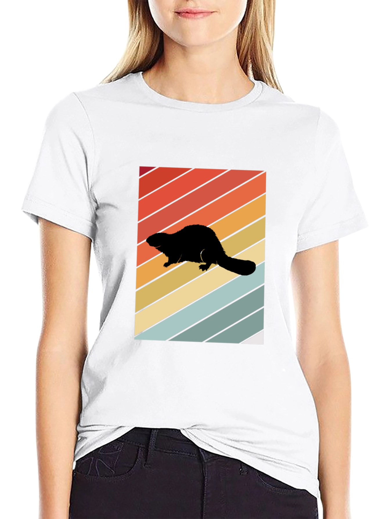 Retro Beaver Silhouette T-Shirt