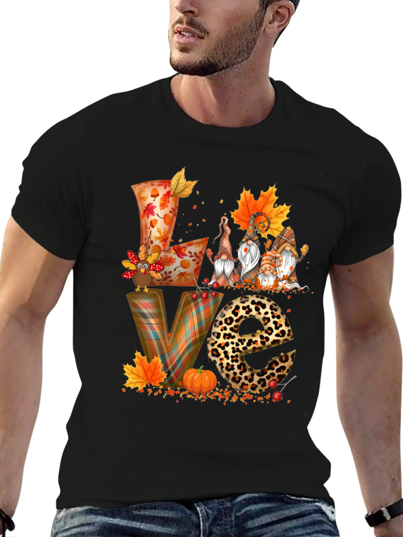 Fall Thanksgiving Gnome Leopard Print Shirt
