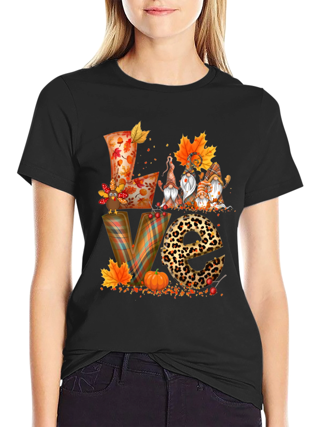 Fall Thanksgiving Gnome Leopard Print Shirt