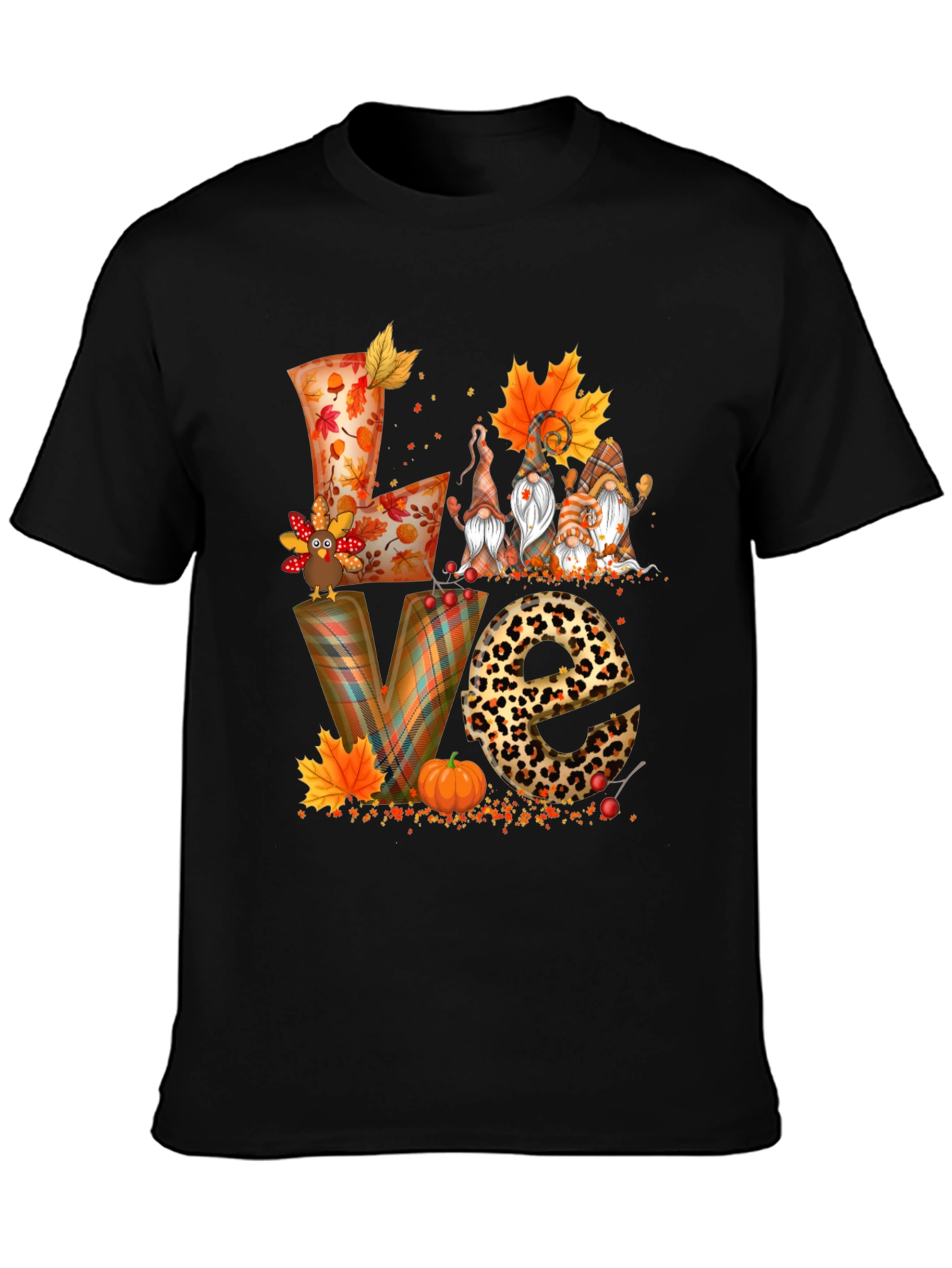 Fall Thanksgiving Gnome Leopard Print Shirt