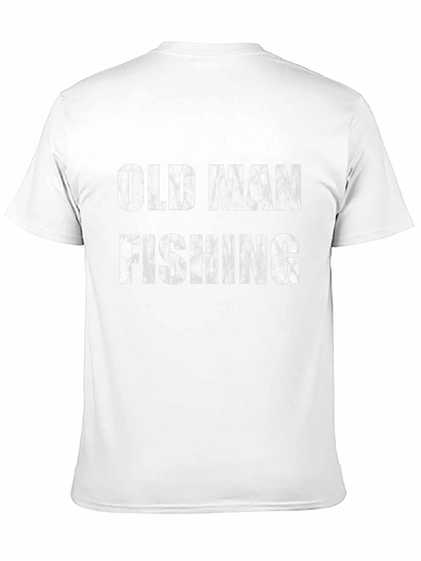 Old Man Fishing Black T-Shirt