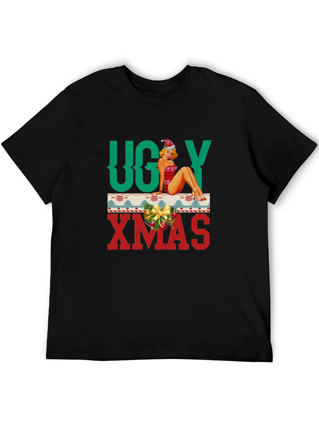 Ugly Xmas Pin-Up T-Shirt