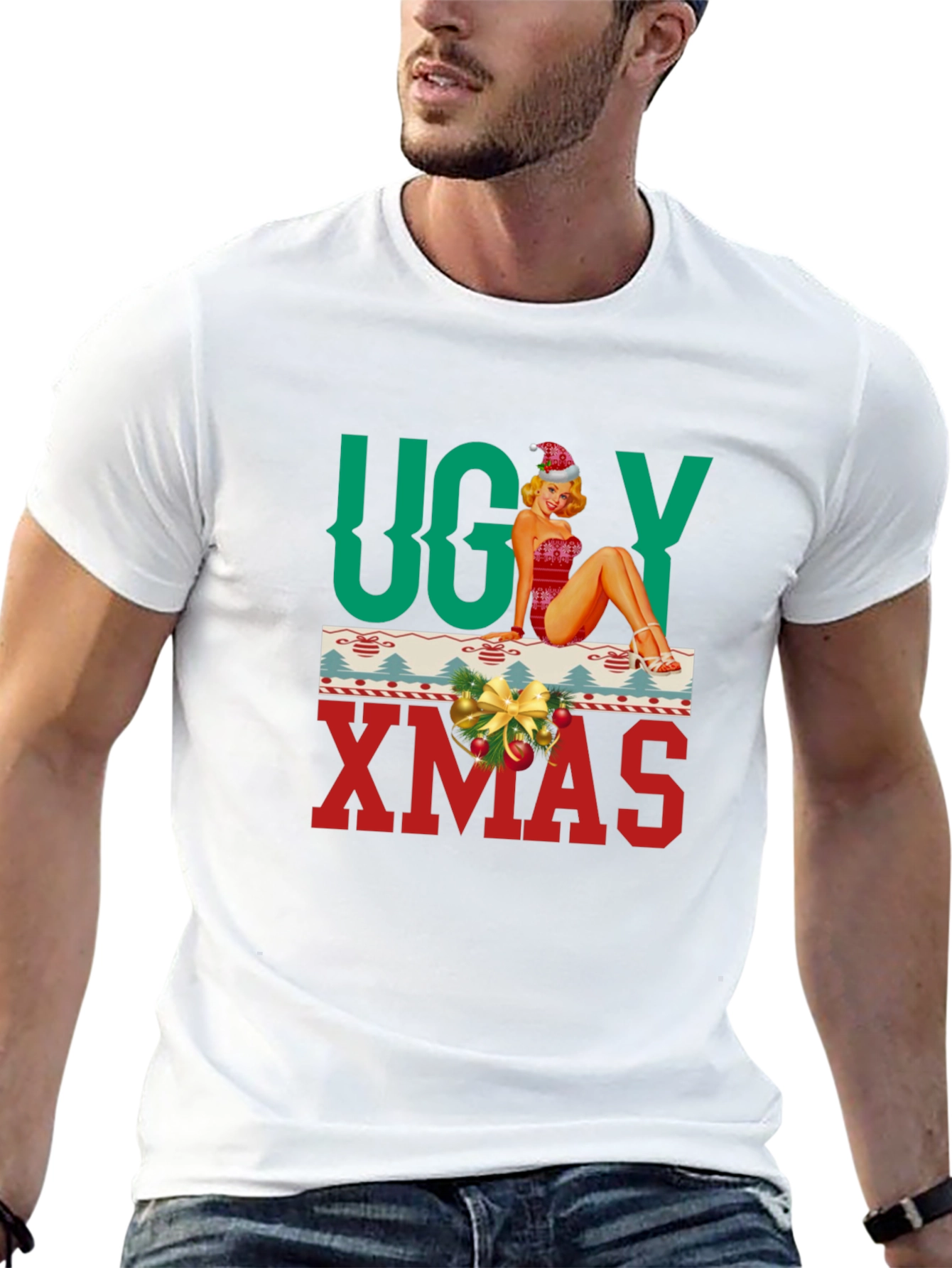 Ugly Xmas Pin-Up T-Shirt
