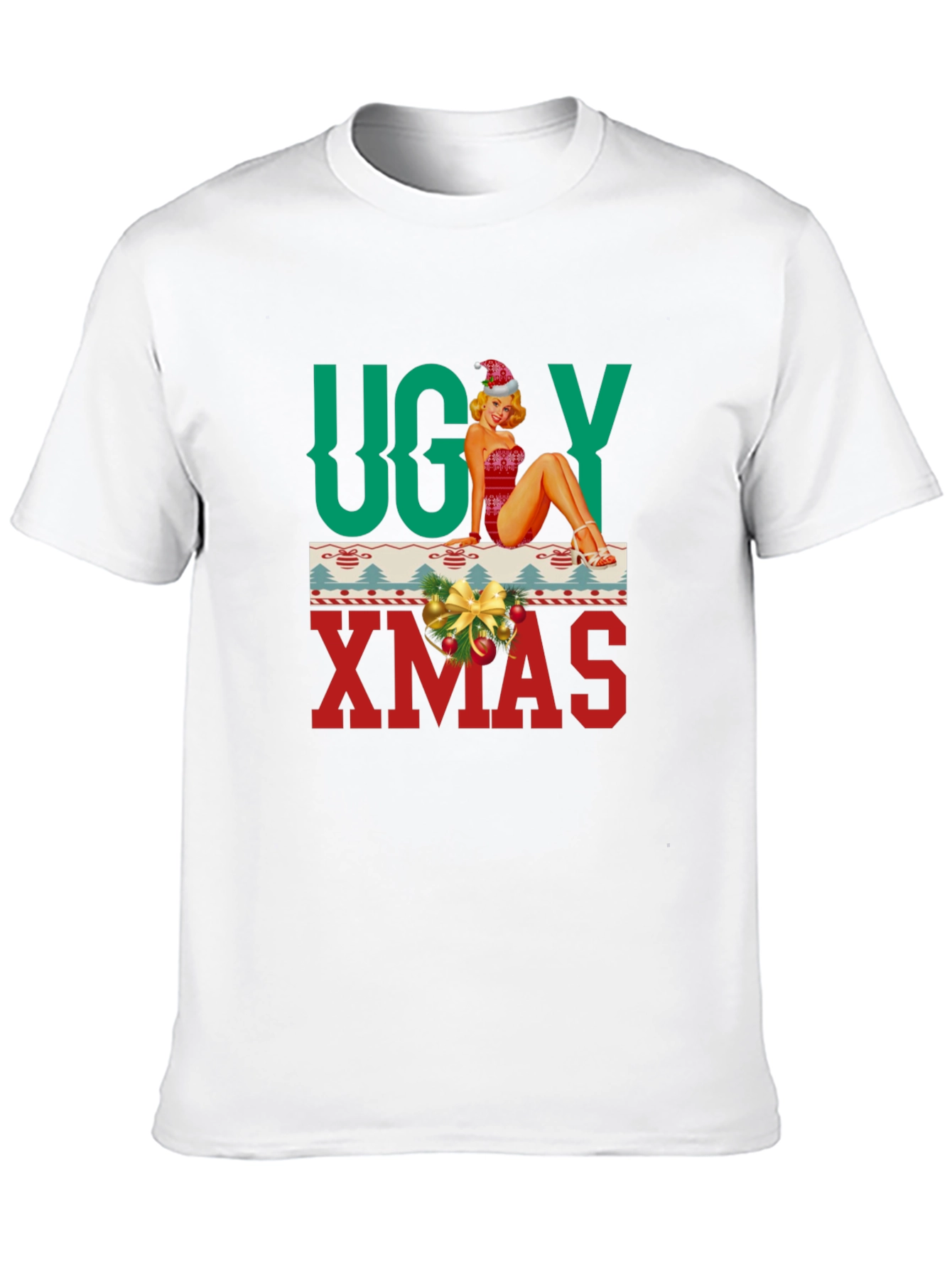 Ugly Xmas Pin-Up T-Shirt