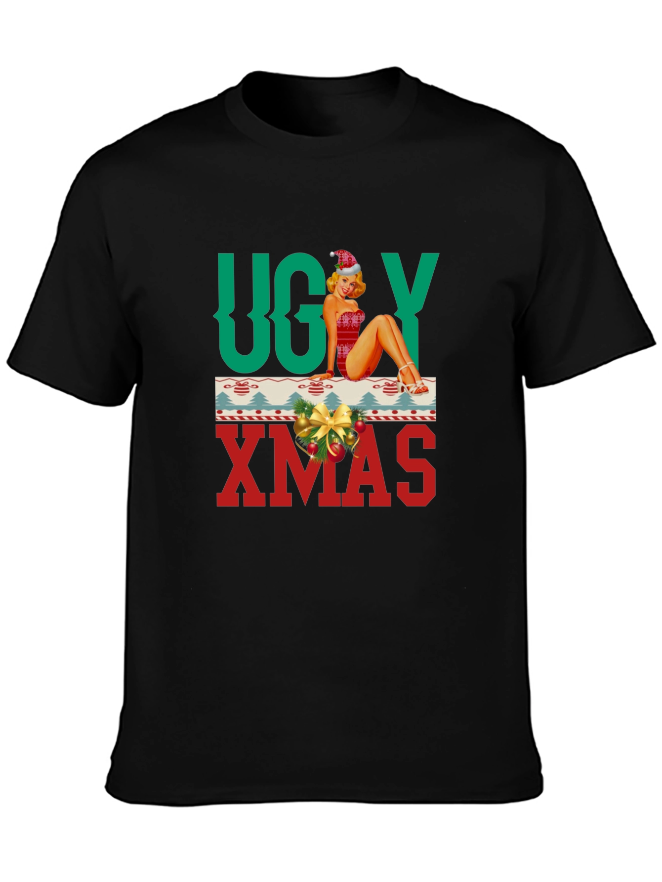 Ugly Xmas Pin-Up T-Shirt