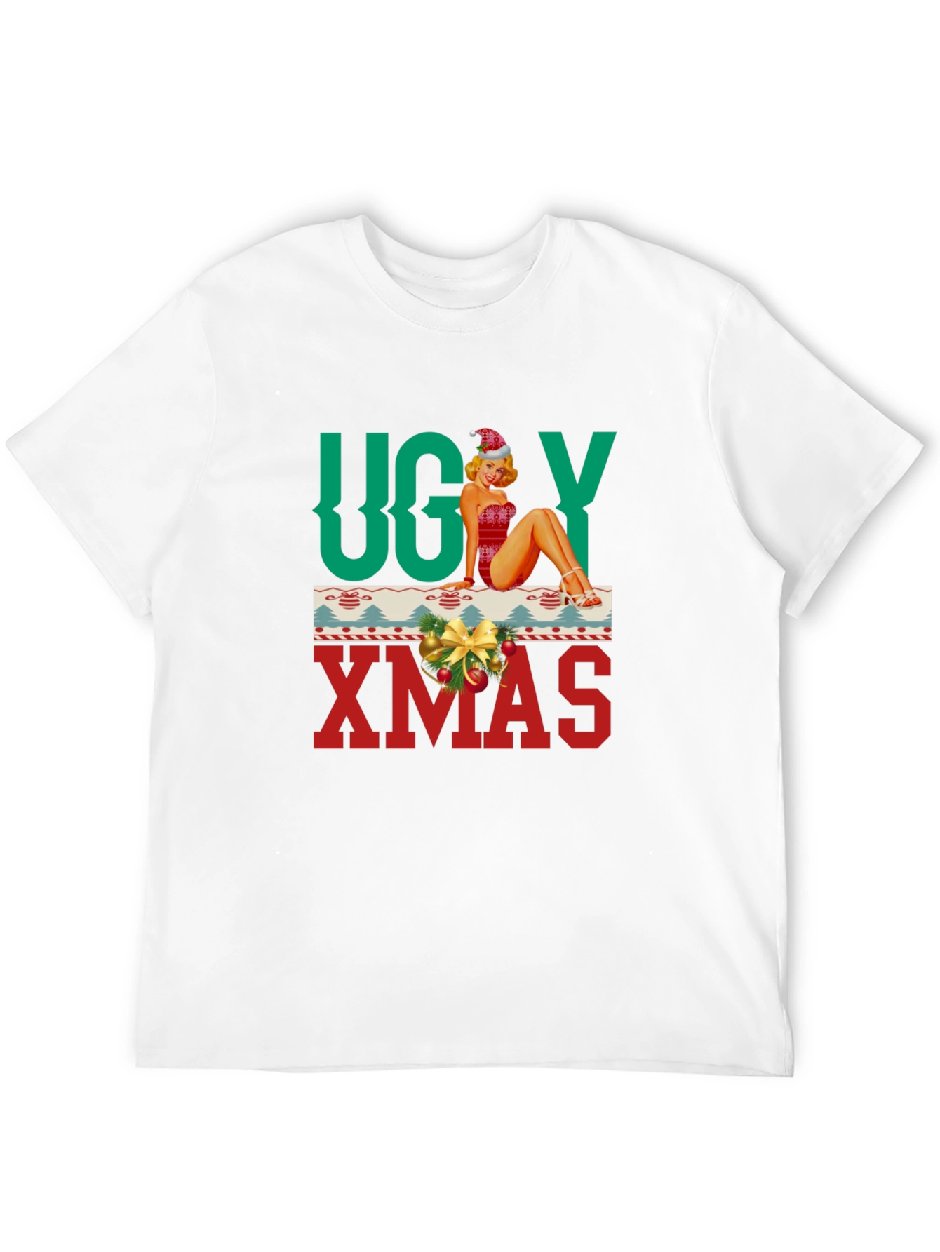 Ugly Xmas Pin-Up T-Shirt