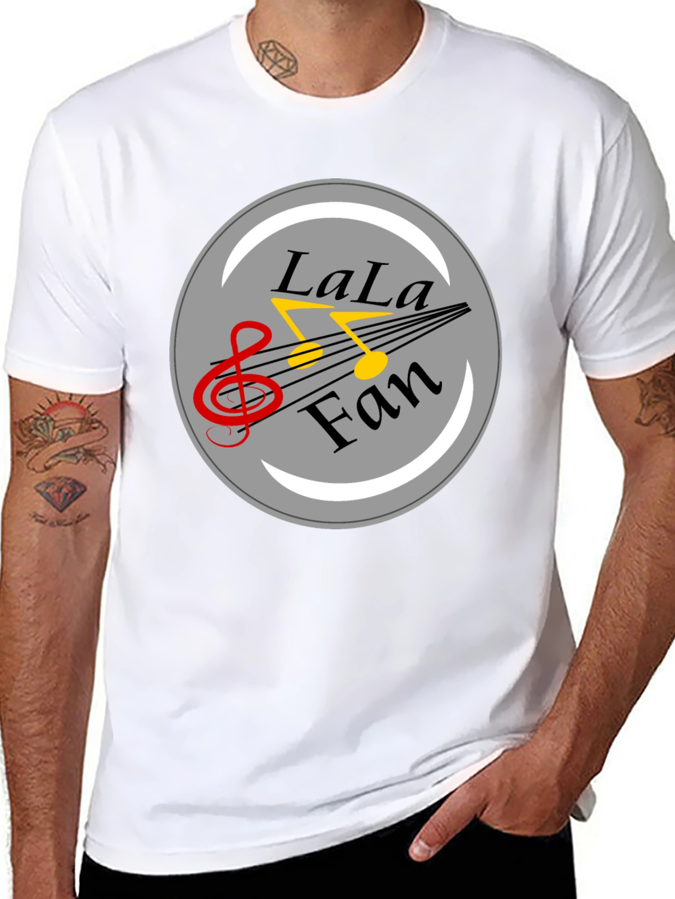 LaLa Fan Music Graphic Black T-Shirt