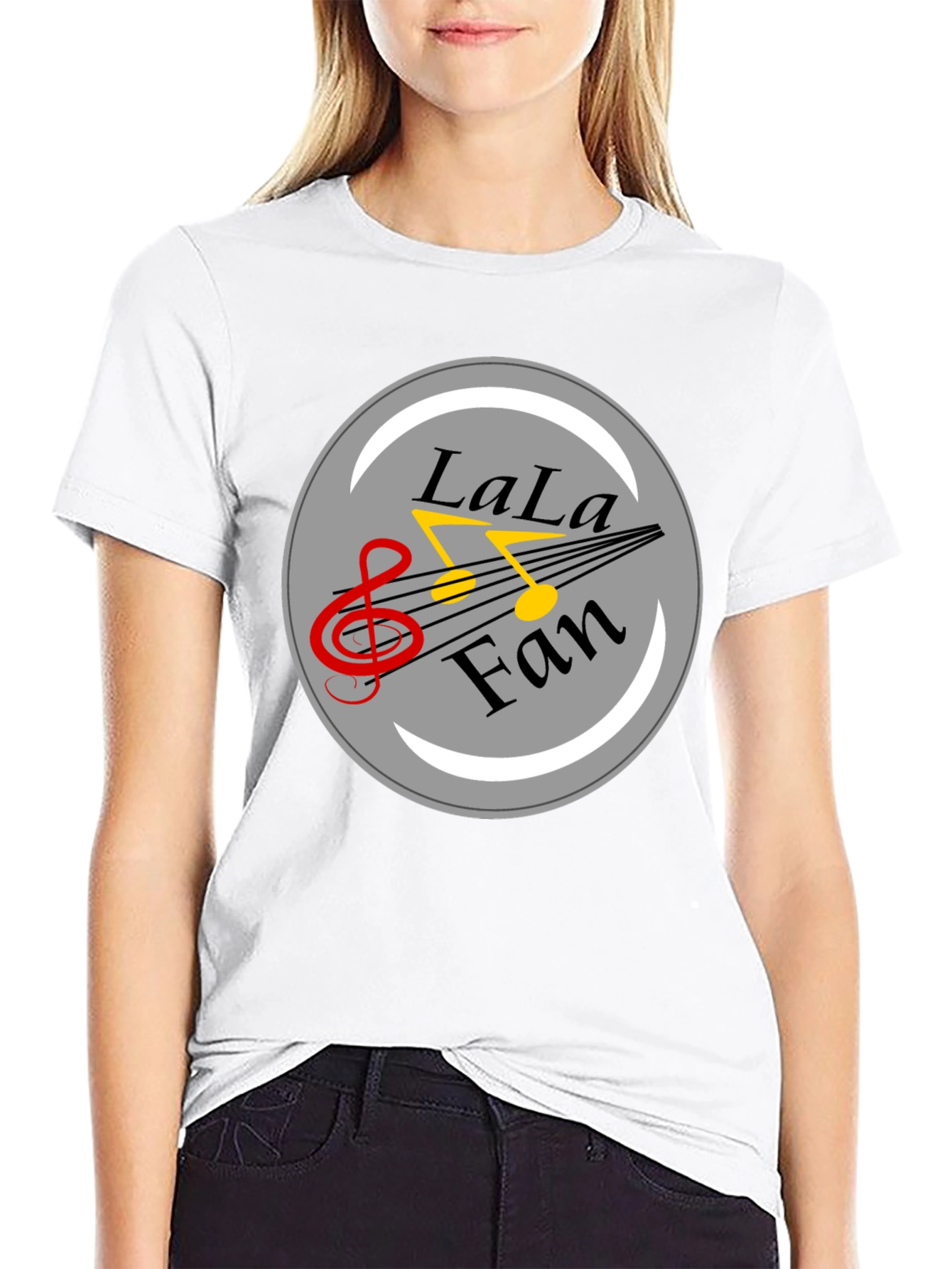 LaLa Fan Music Graphic Black T-Shirt