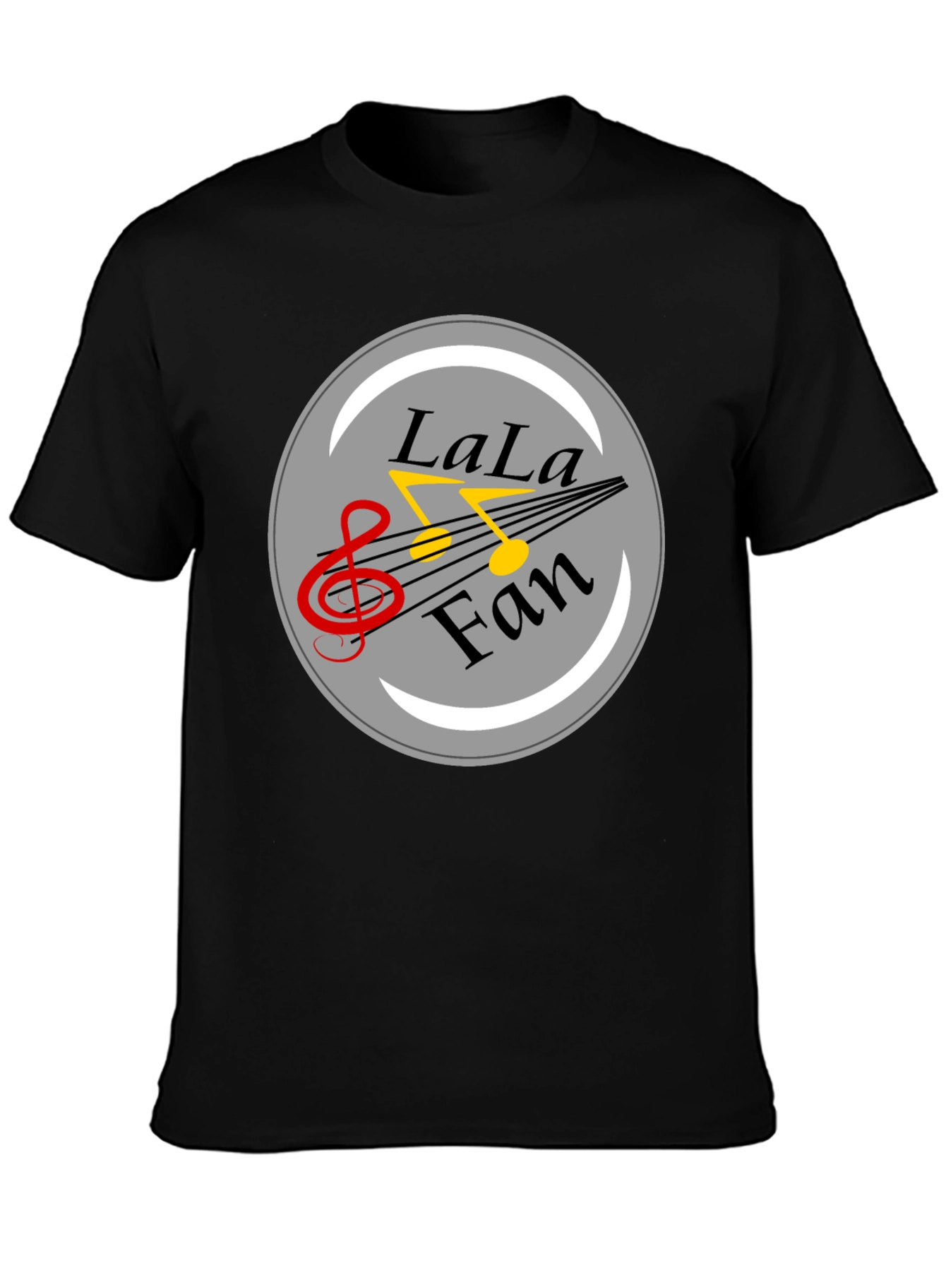 LaLa Fan Music Graphic Black T-Shirt