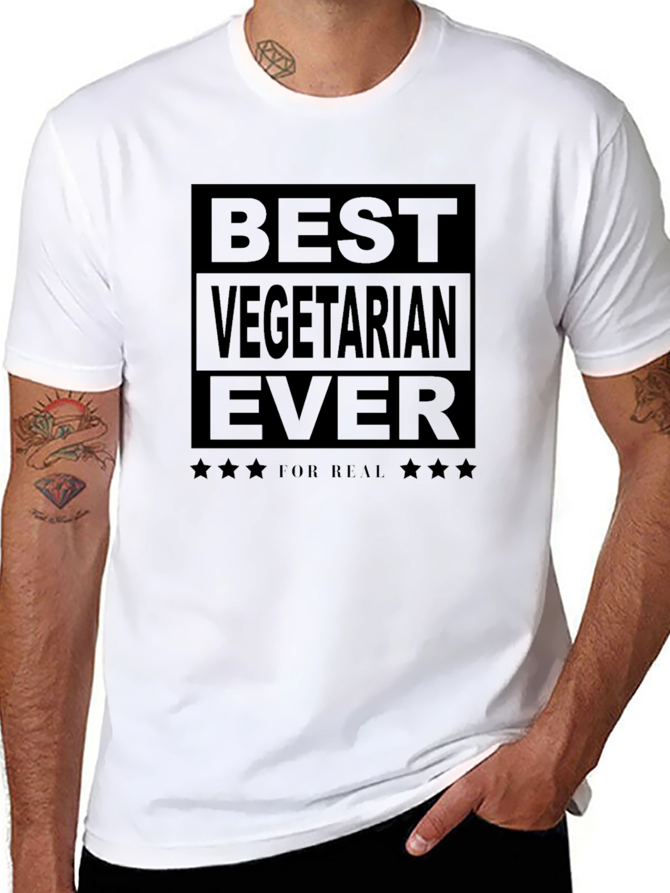 Best Vegetarian Ever Black Graphic T-Shirt