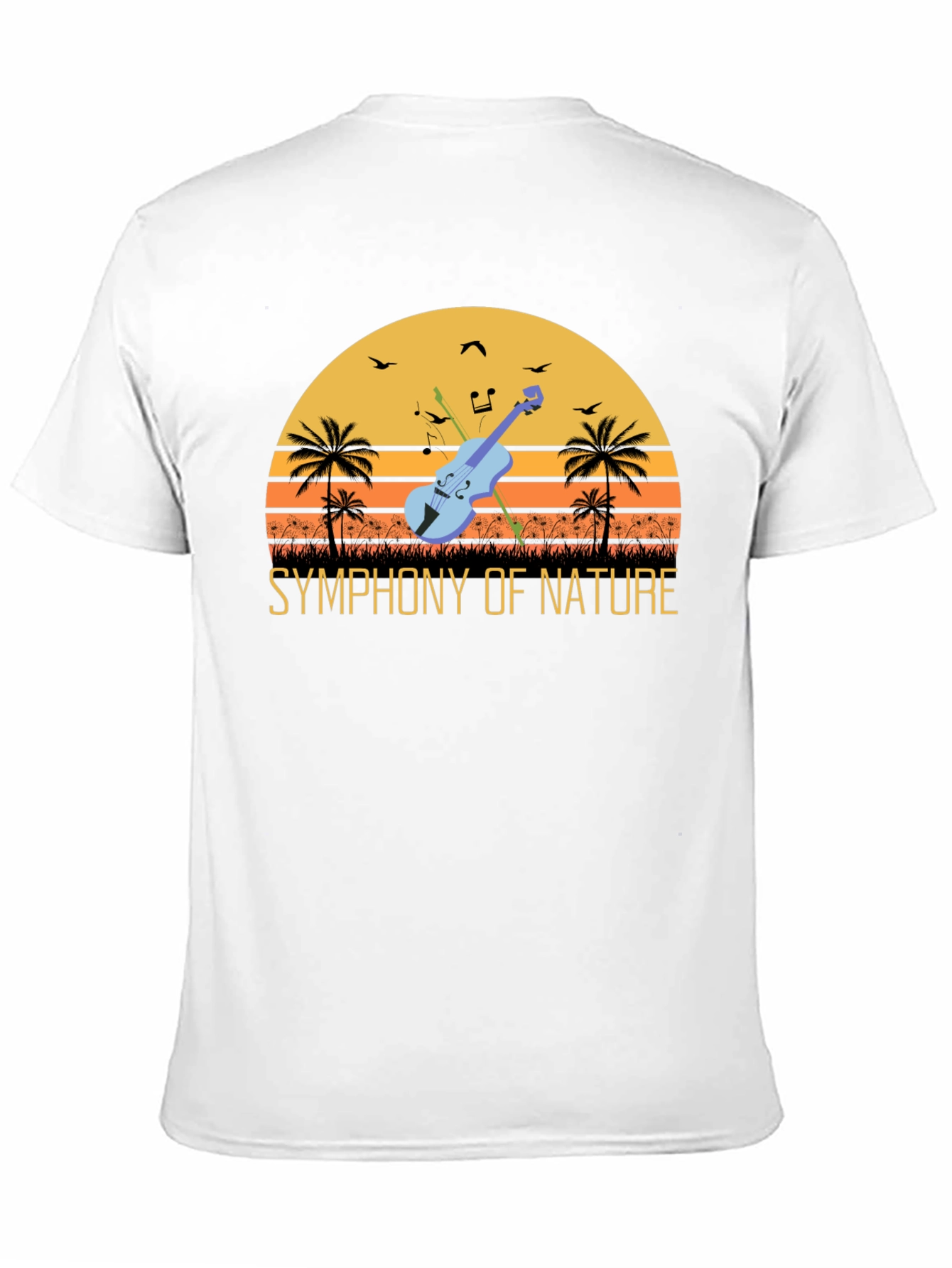 Symphony of Nature T-Shirt - Musical Sunset Design