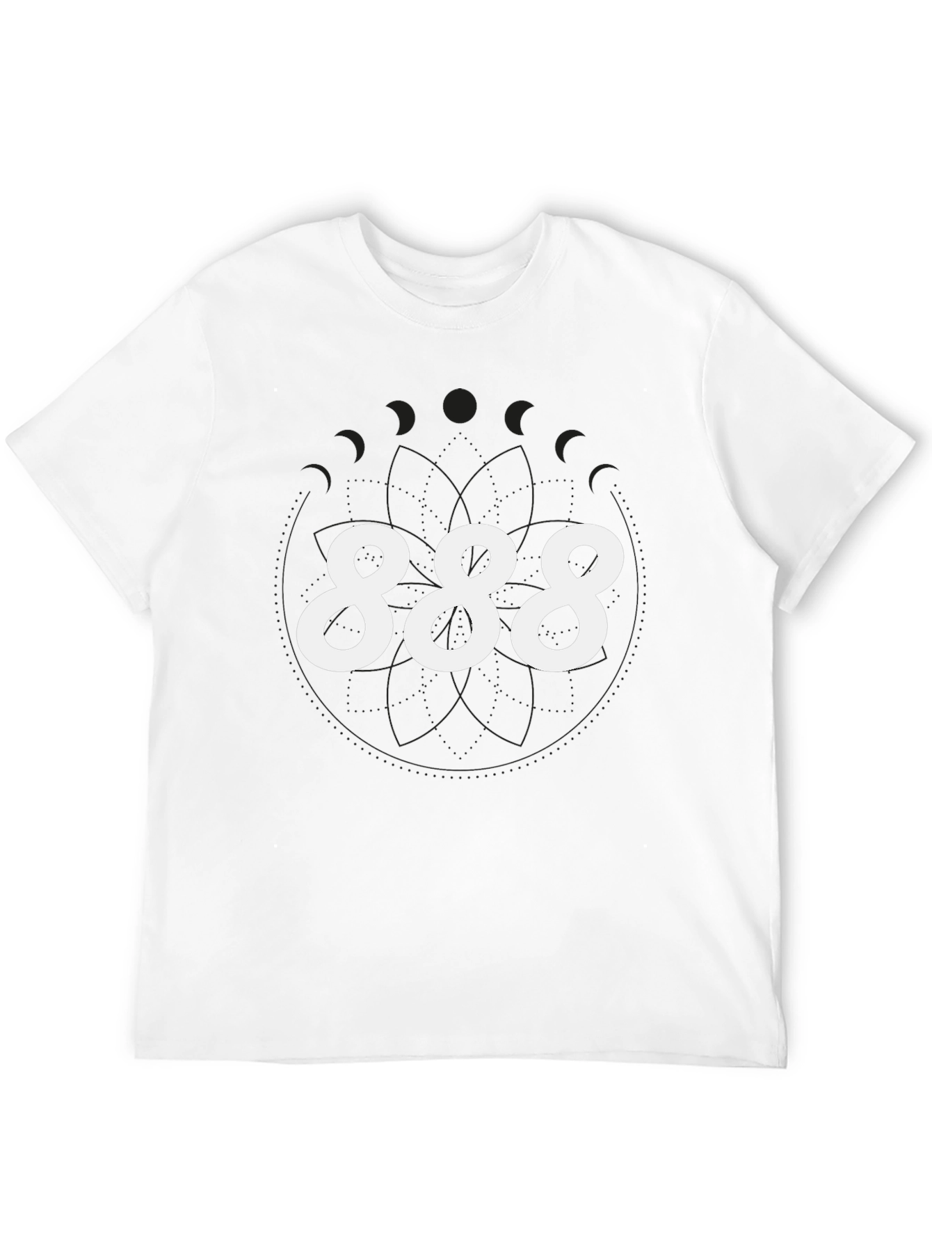 888 Graphic Tee - Black Crewneck Casual T-Shirt