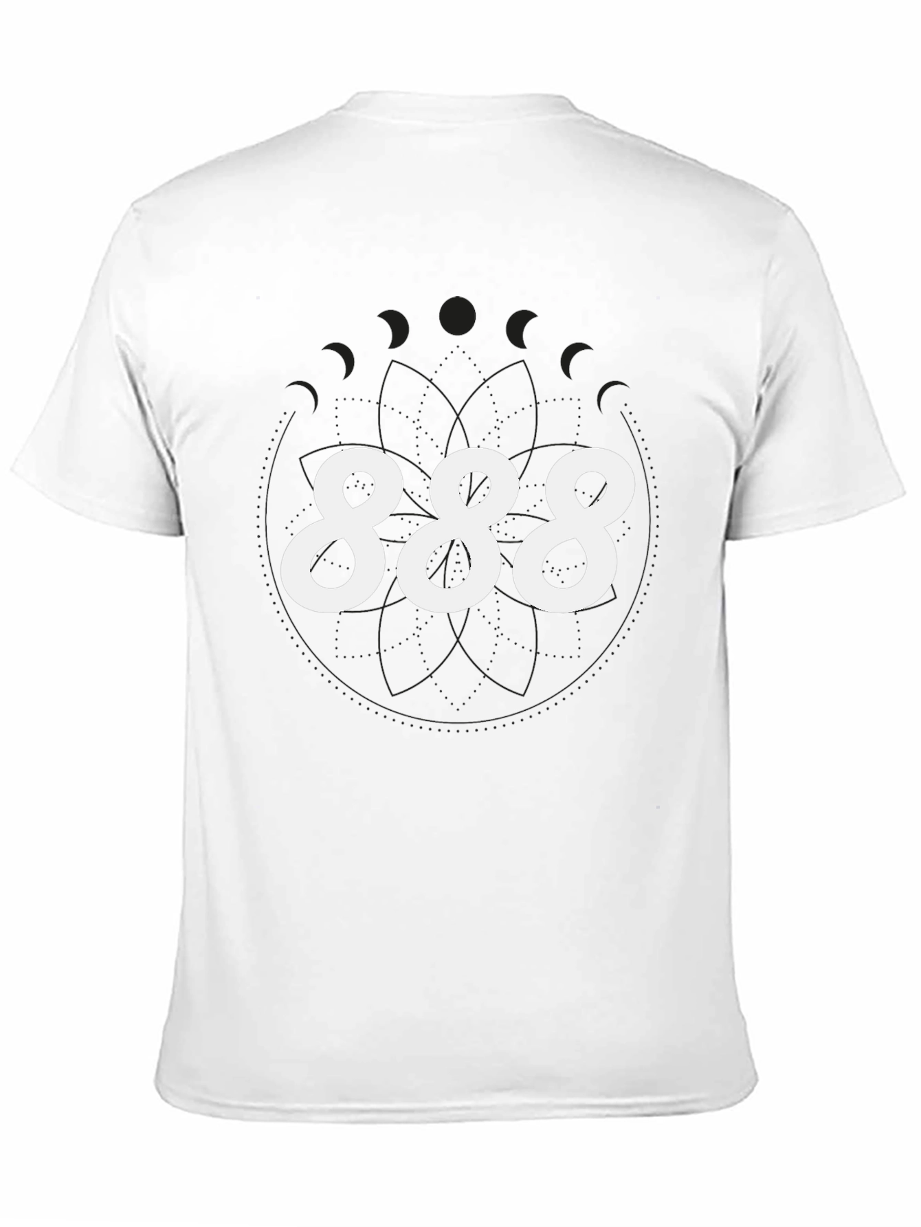 888 Graphic Tee - Black Crewneck Casual T-Shirt
