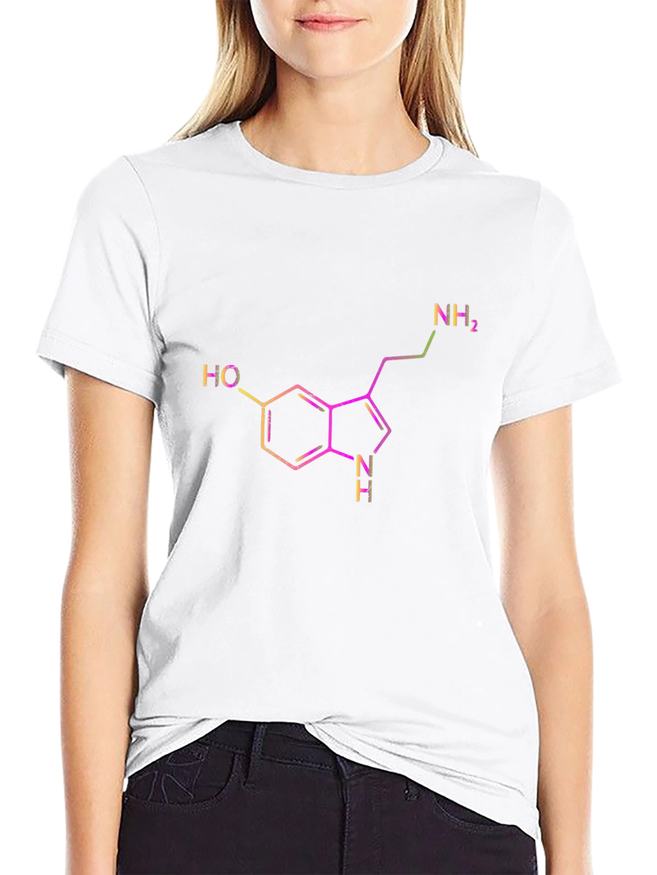 Serotonin Molecule T-Shirt - Black Graphic Tee