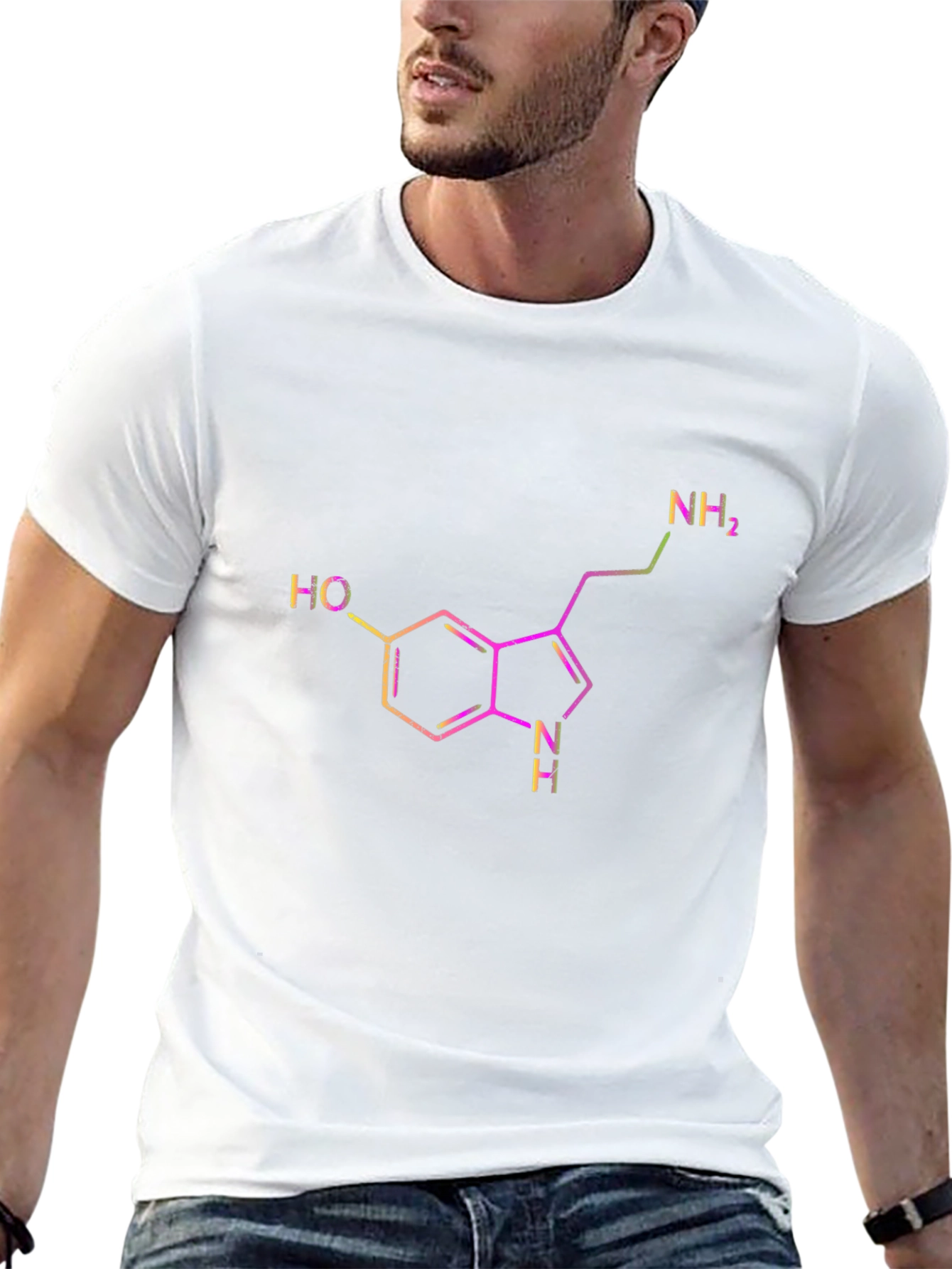 Serotonin Molecule T-Shirt - Black Graphic Tee