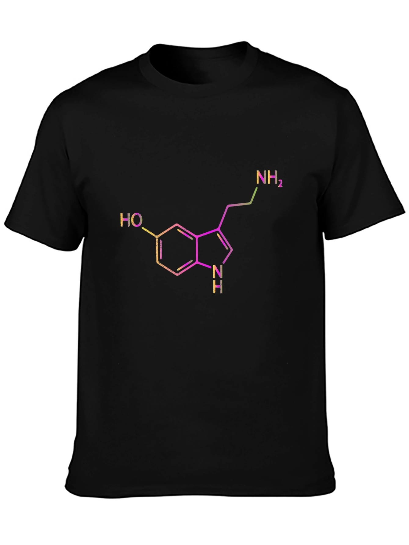Serotonin Molecule T-Shirt - Black Graphic Tee