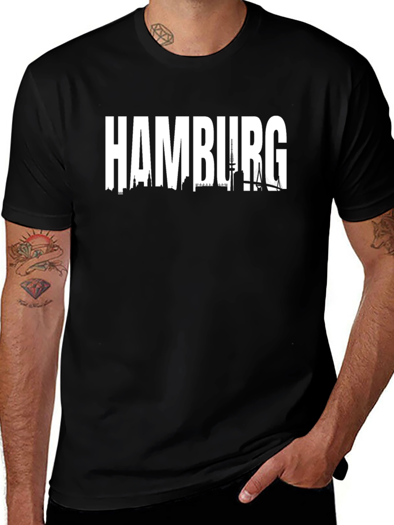 Hamburg Skyline T-Shirt - Cityscape Graphic Tee