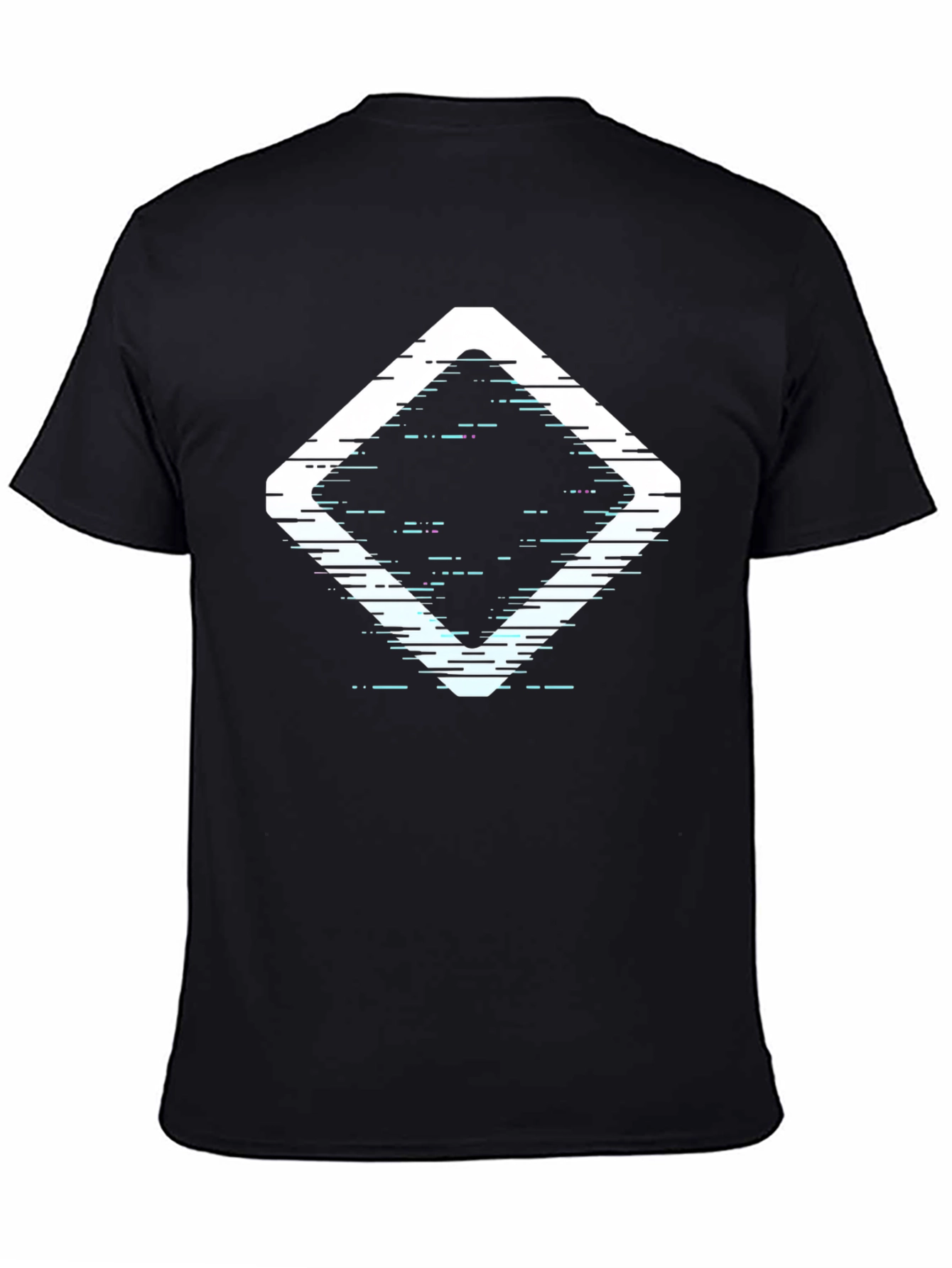 Abstract Diamond Graphic Print Black T-Shirt