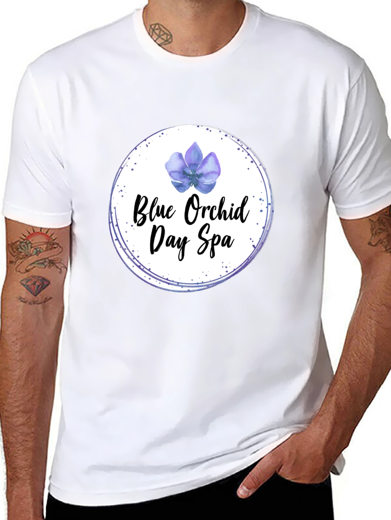 Blue Orchid Day Spa Black T-Shirt