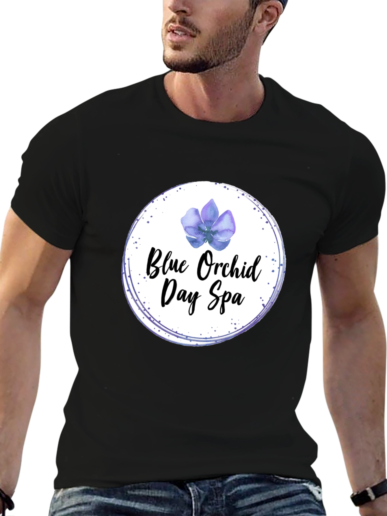 Blue Orchid Day Spa Black T-Shirt