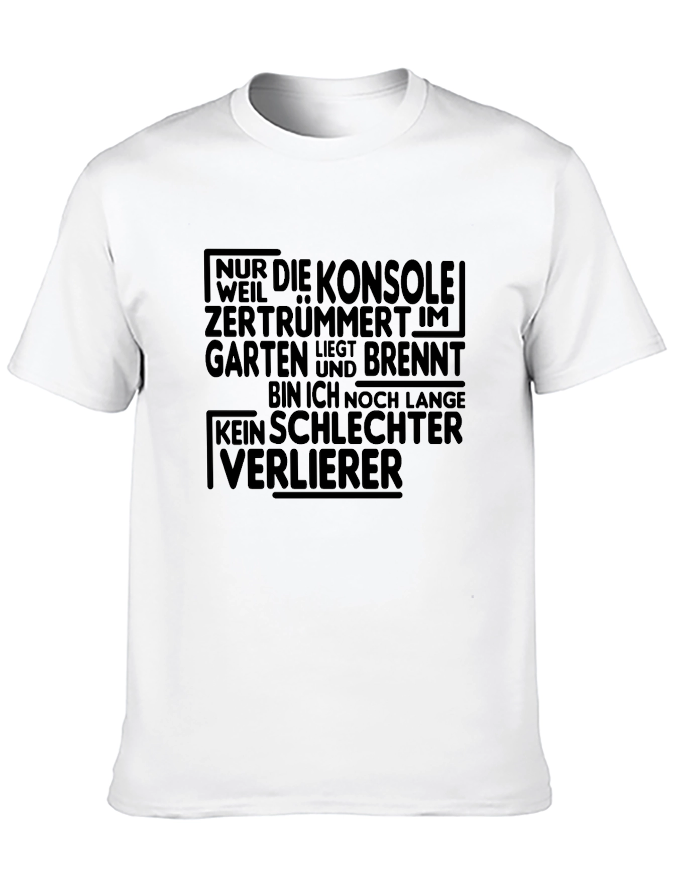 Gamer T-Shirt: No Bad Loser Funny German Quote