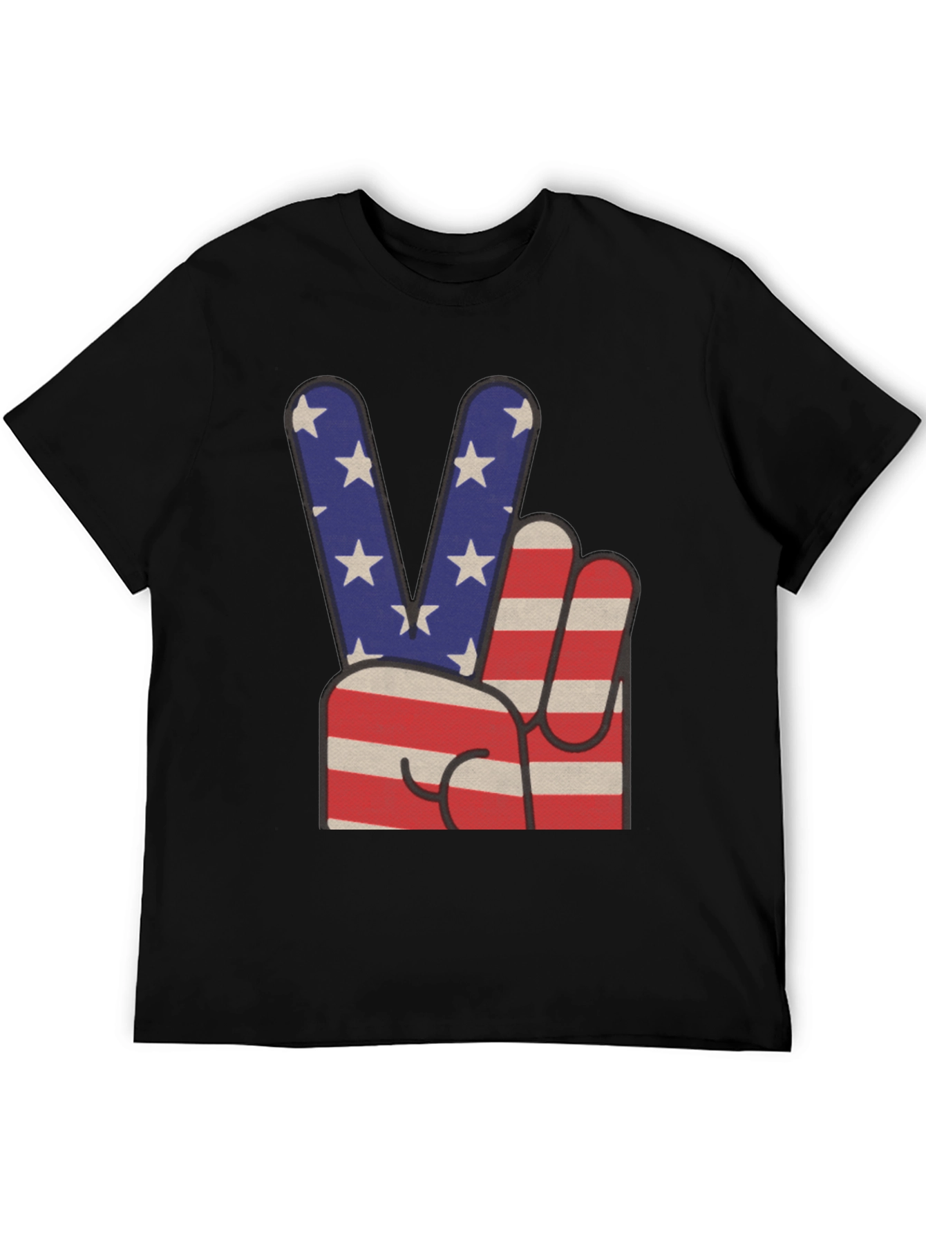 Patriotic Peace Sign Graphic T-Shirt