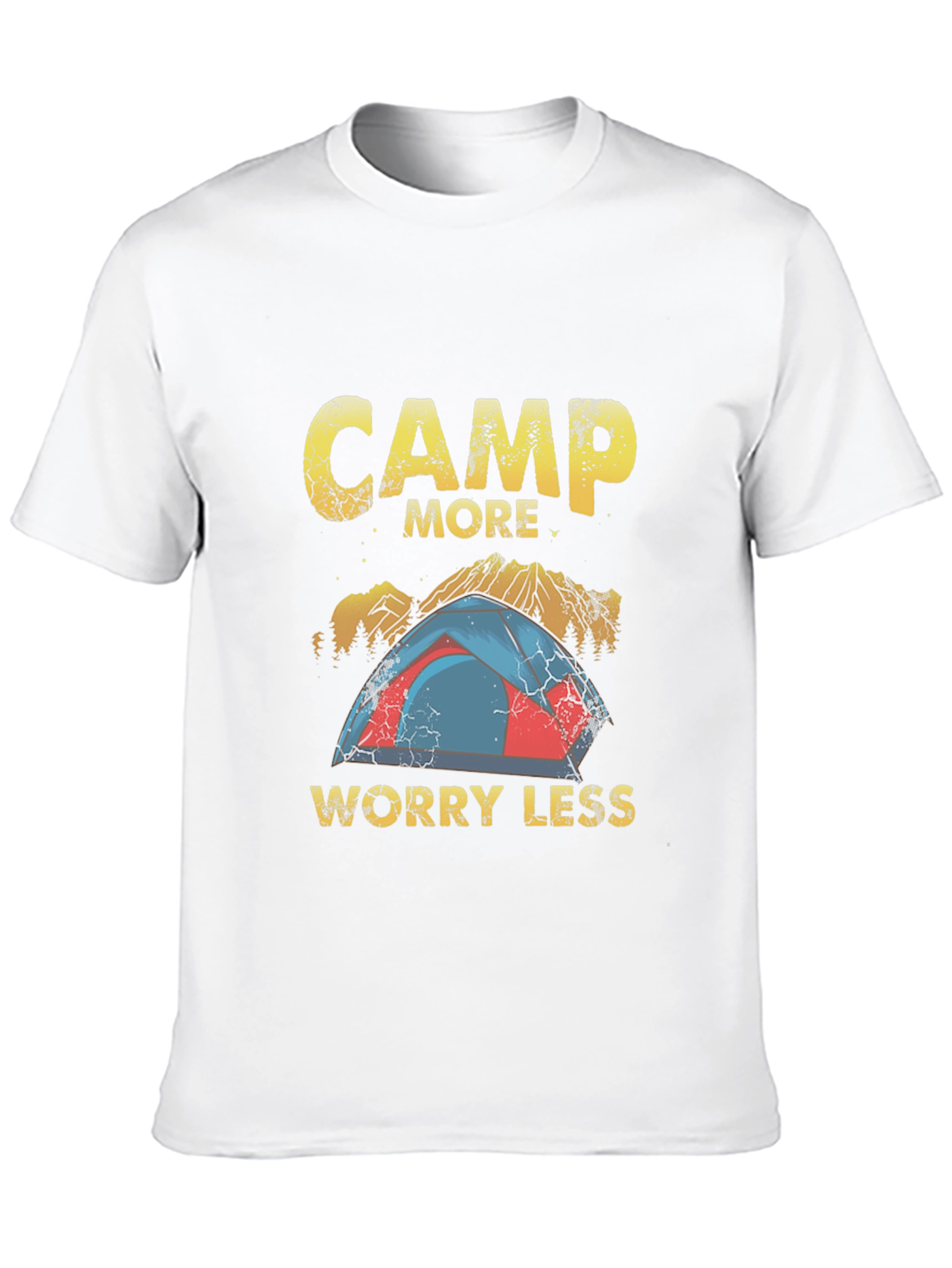 Camp More Worry Less Black Graphic Tee