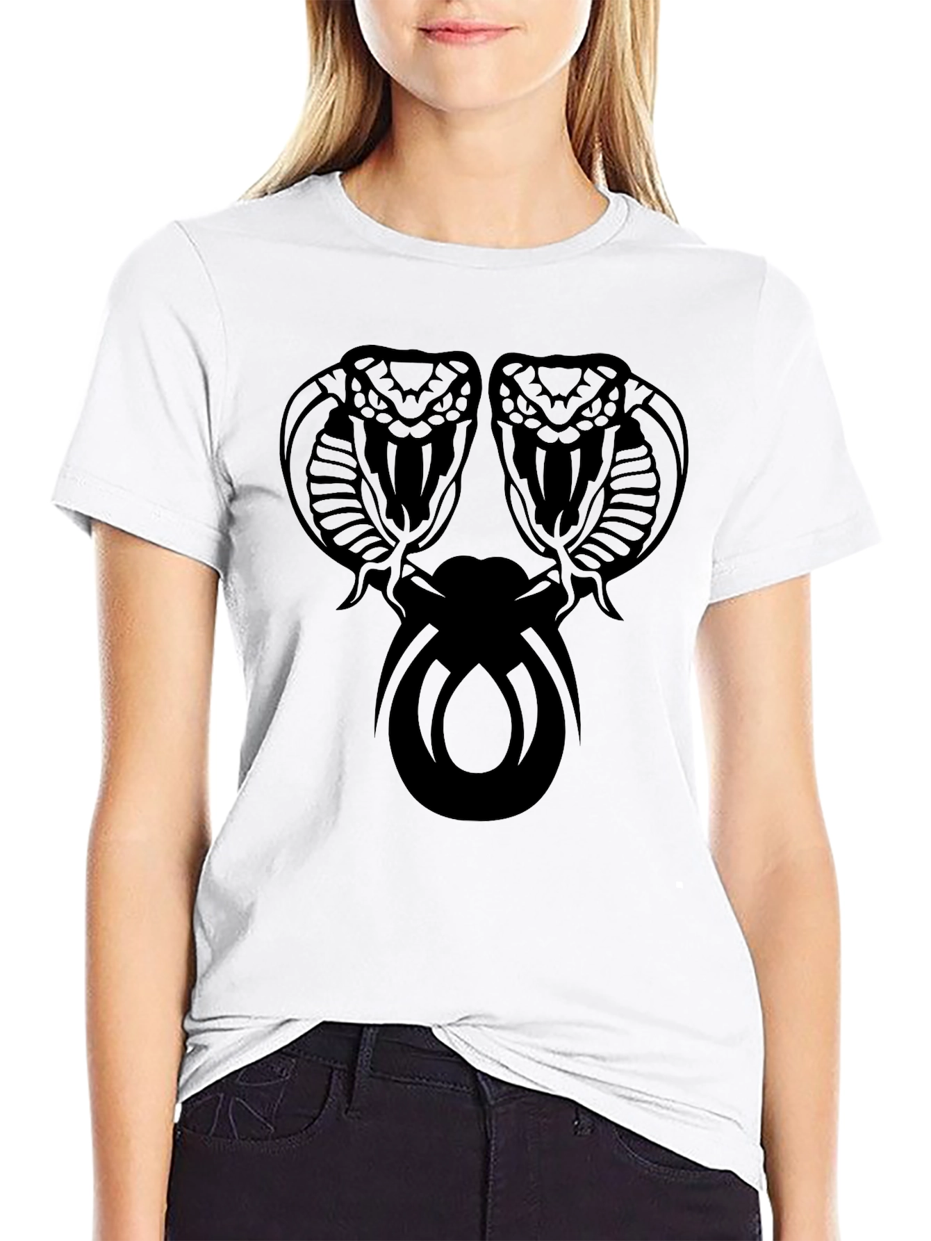 Mens Black Cobra Graphic T-Shirt