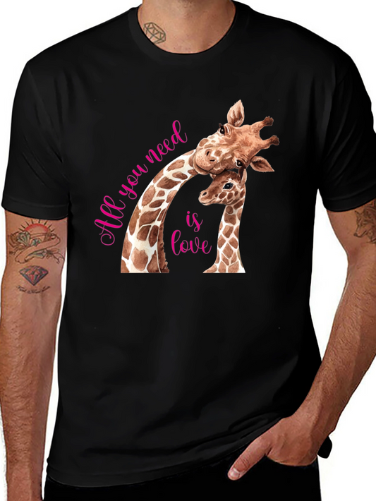 Giraffe Love T-Shirt - All You Need Is Love Tee