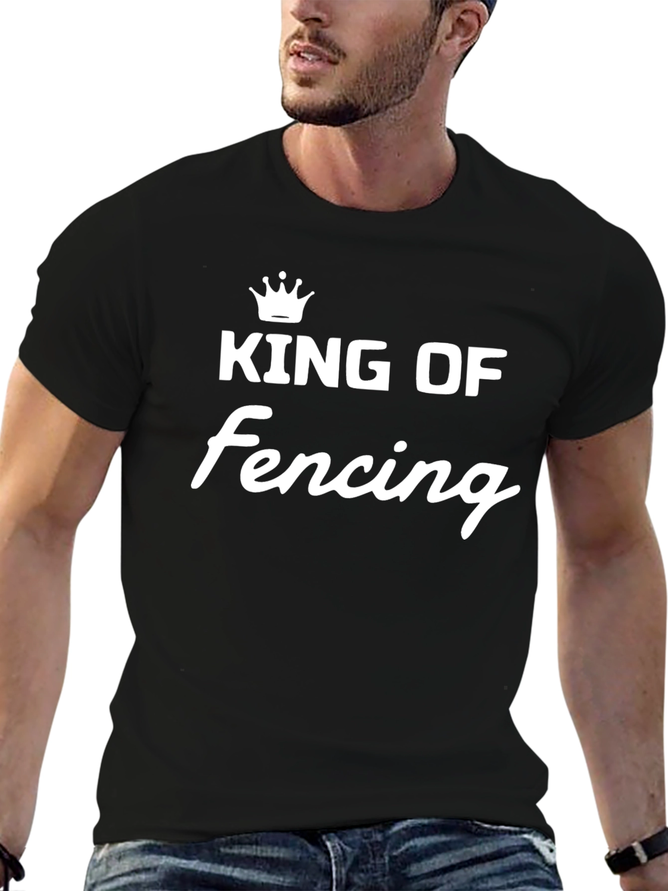 King of Fencing T-Shirt - Black Crew Neck
