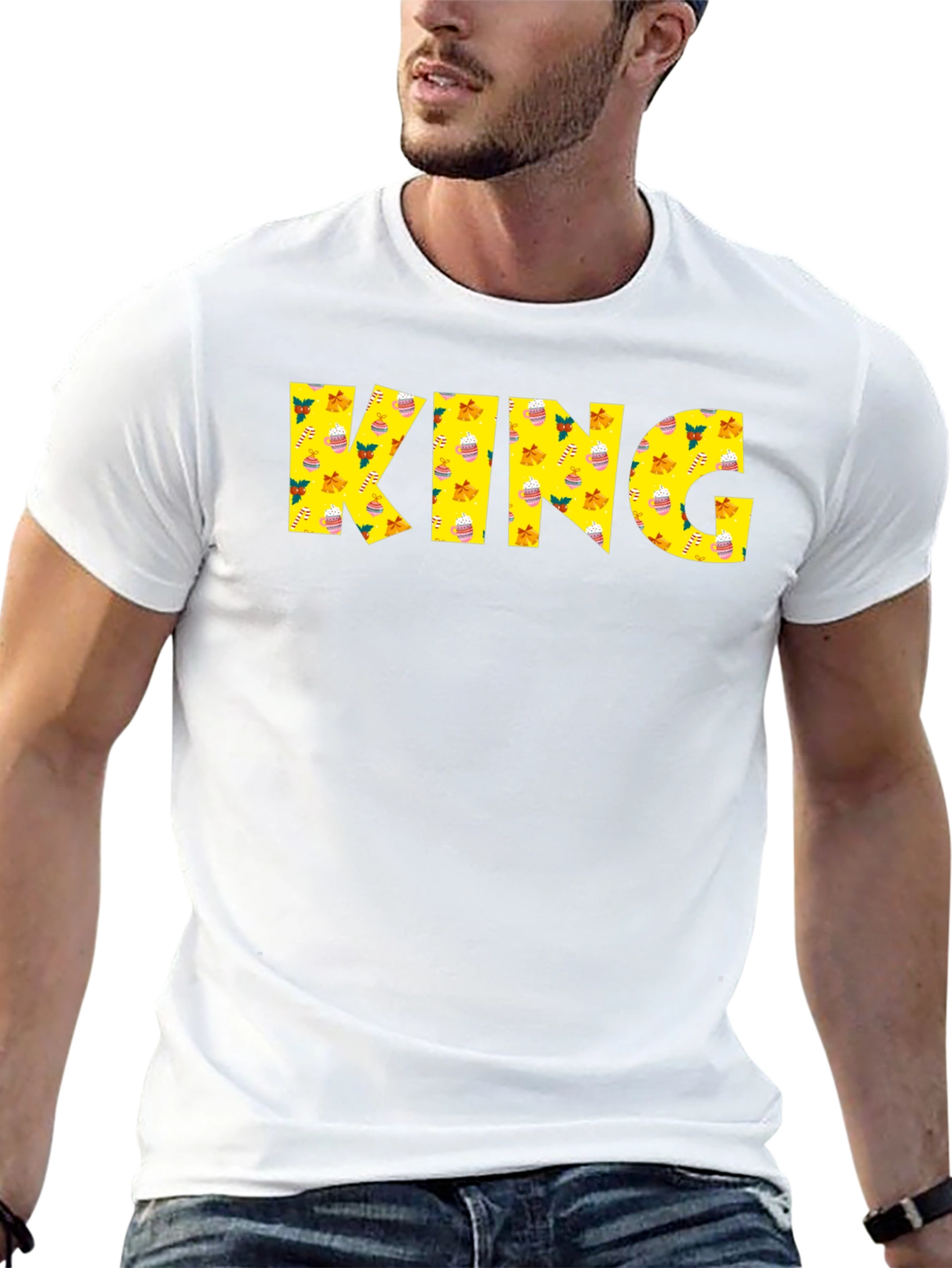 King Holiday Patterned Black T-Shirt